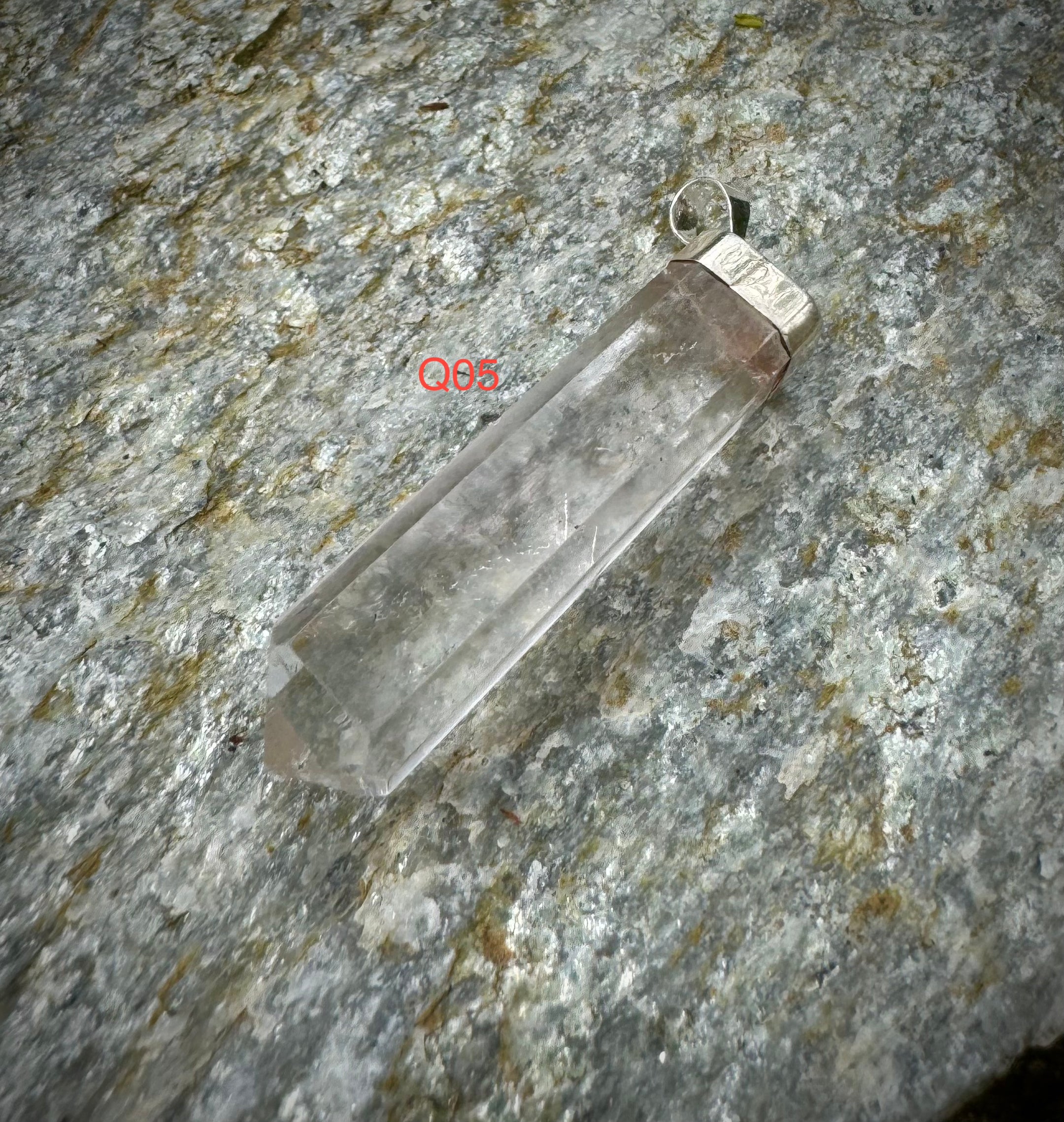 Polished Clear Quartz Point Pendant Sterling Silver .925, Beautiful Gemstone Jewelry - The Celestial Boutique