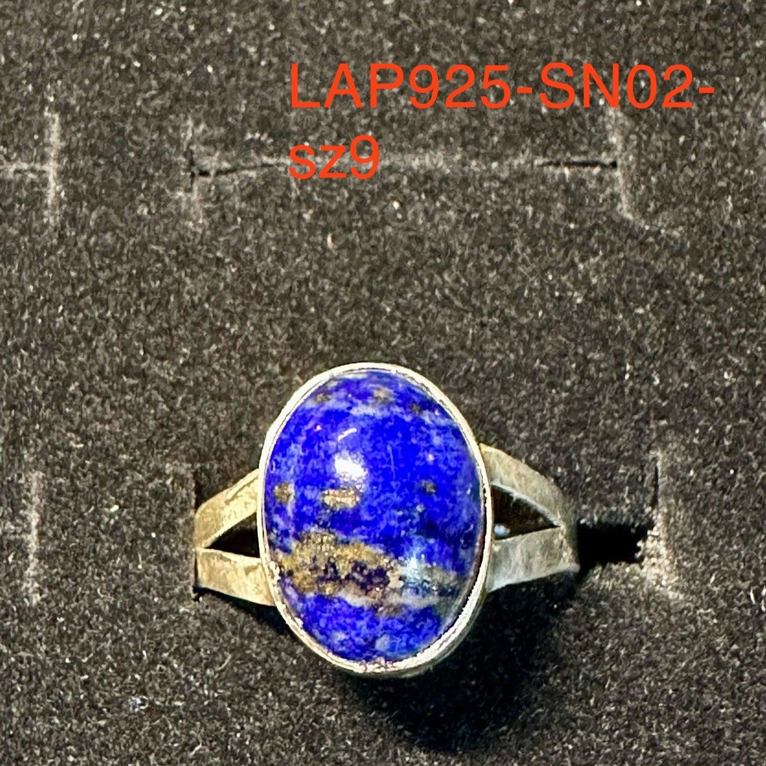 Lapis Lazuli Sterling Silver .925 Ring, Beautiful and Authentic! Size 9 - The Celestial Boutique