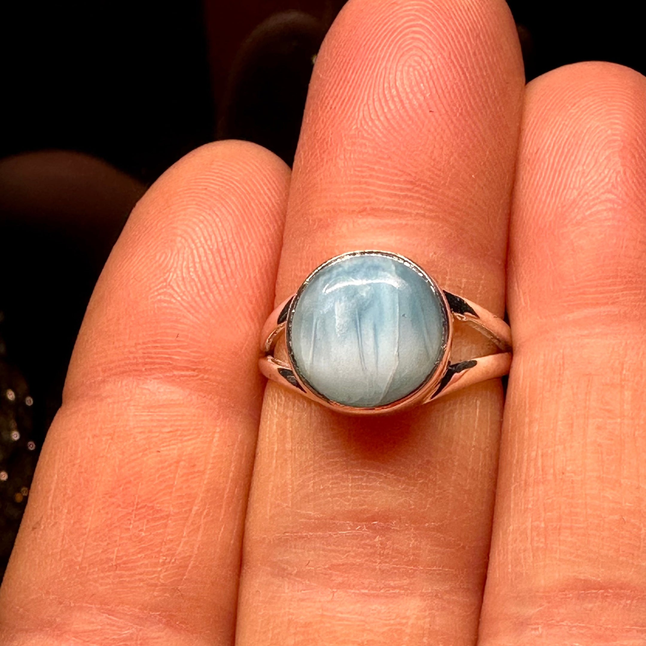 Bague en cristal Larimar, argent sterling 925, belle et authentique, SL16 taille 7, bijoux élégants, cadeau unique