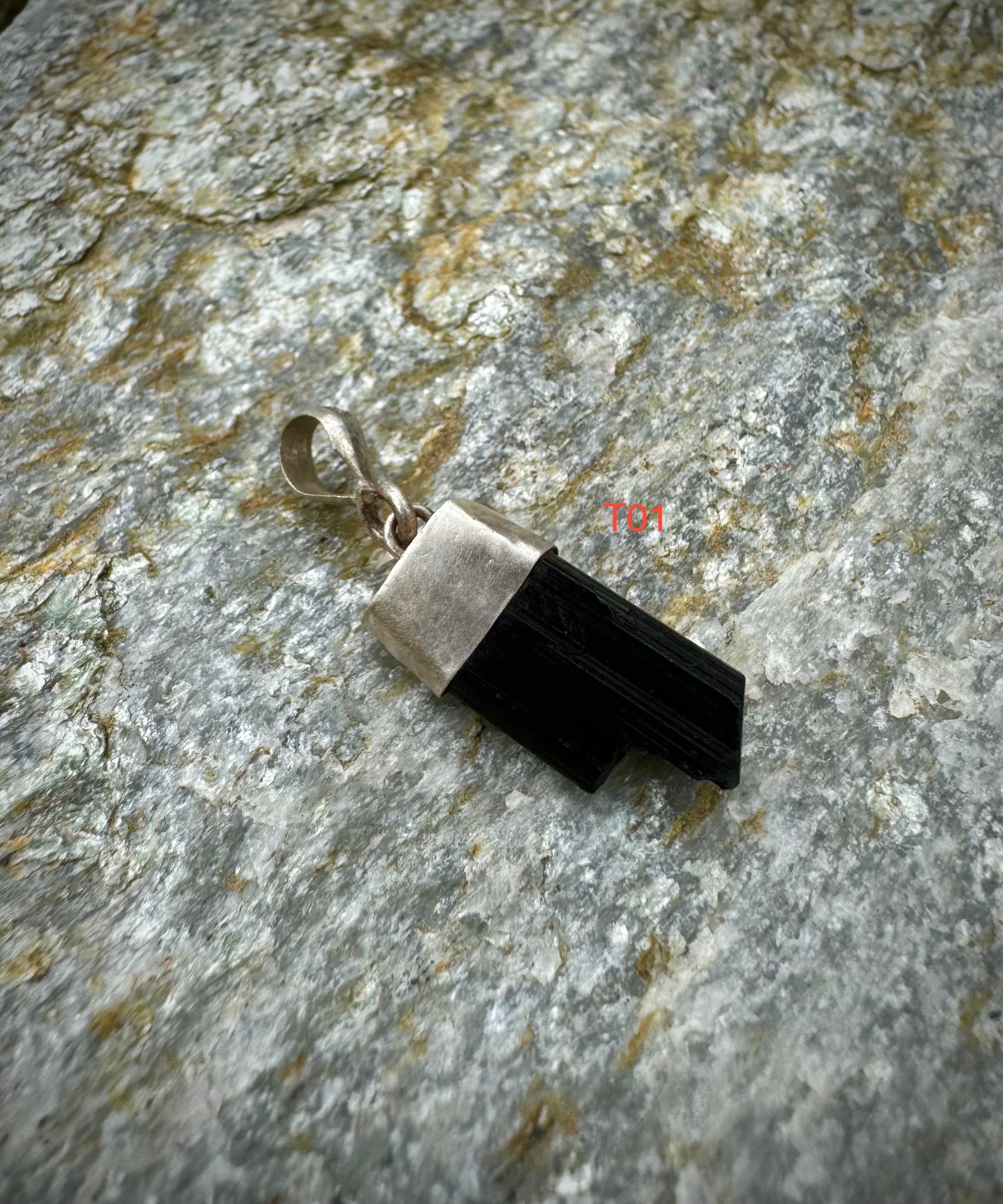 Raw Black Tourmaline Pendant Sterling Silver .925, From Pakistan, Beautiful Gemstone Jewelry - The Celestial Boutique