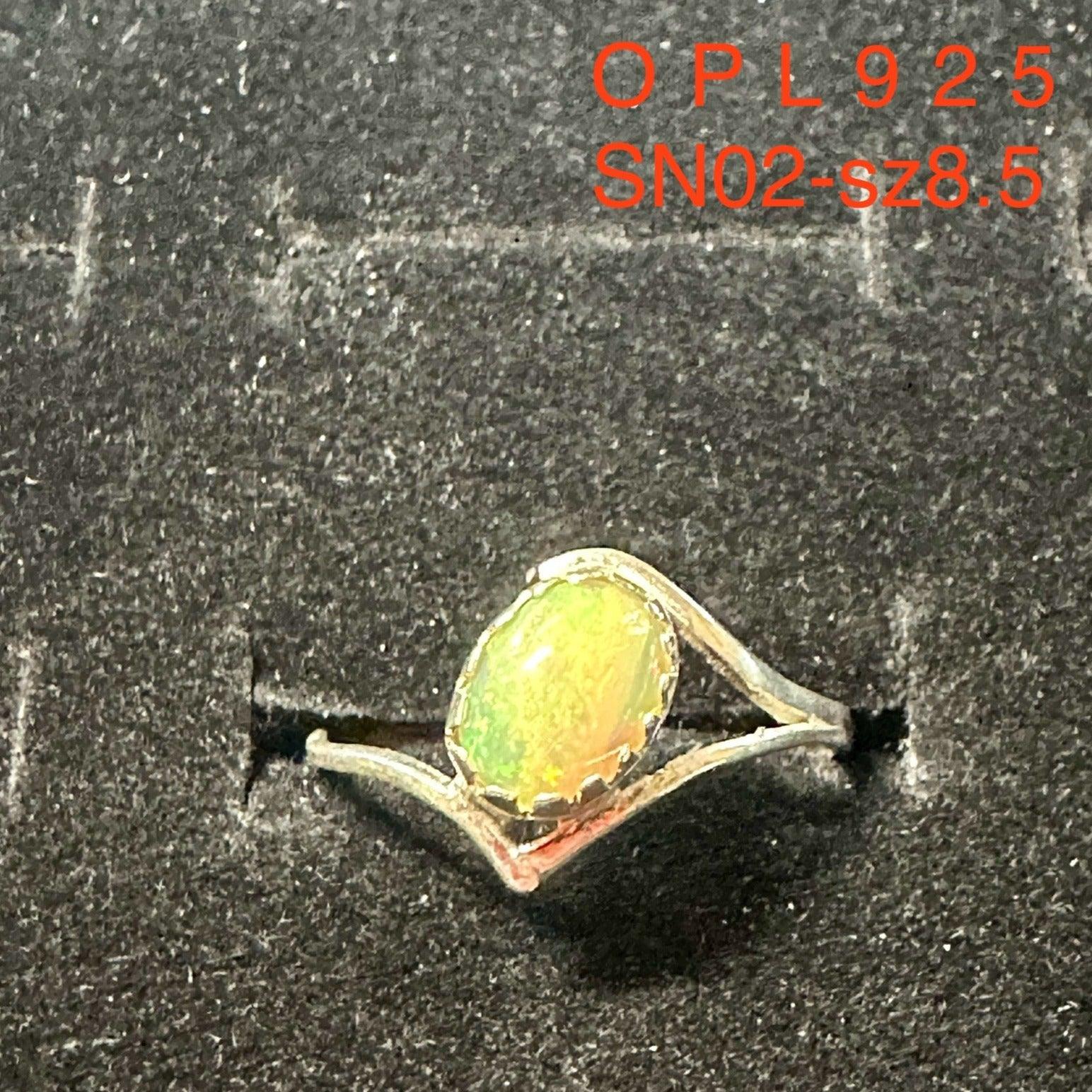 Ethiopian Opal Sterling Silver .925 Ring, Beautiful and Authentic! Size 8.5 - The Celestial Boutique