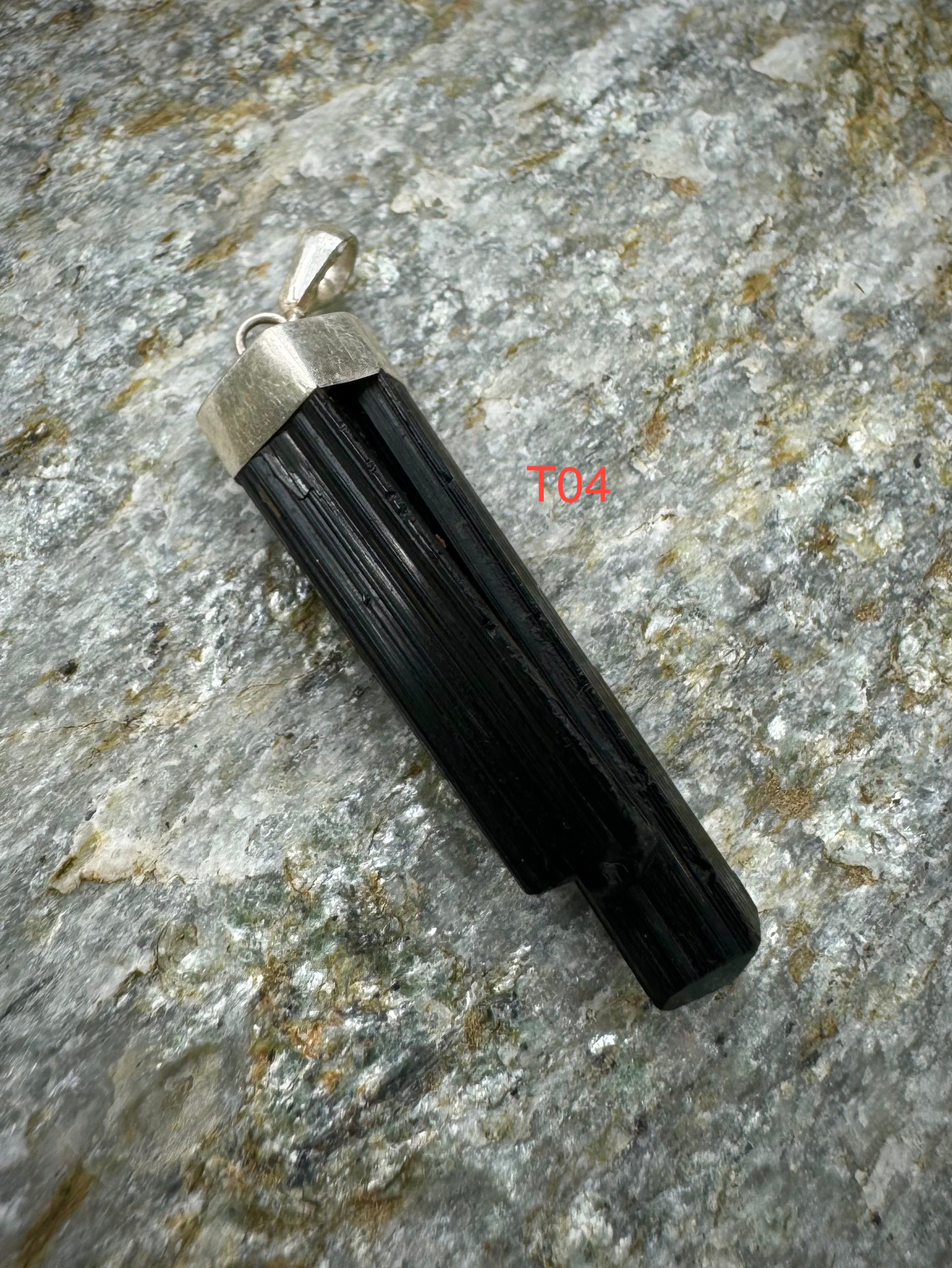 Raw Black Tourmaline Pendant Sterling Silver .925, From Pakistan, Beautiful Gemstone Jewelry - The Celestial Boutique