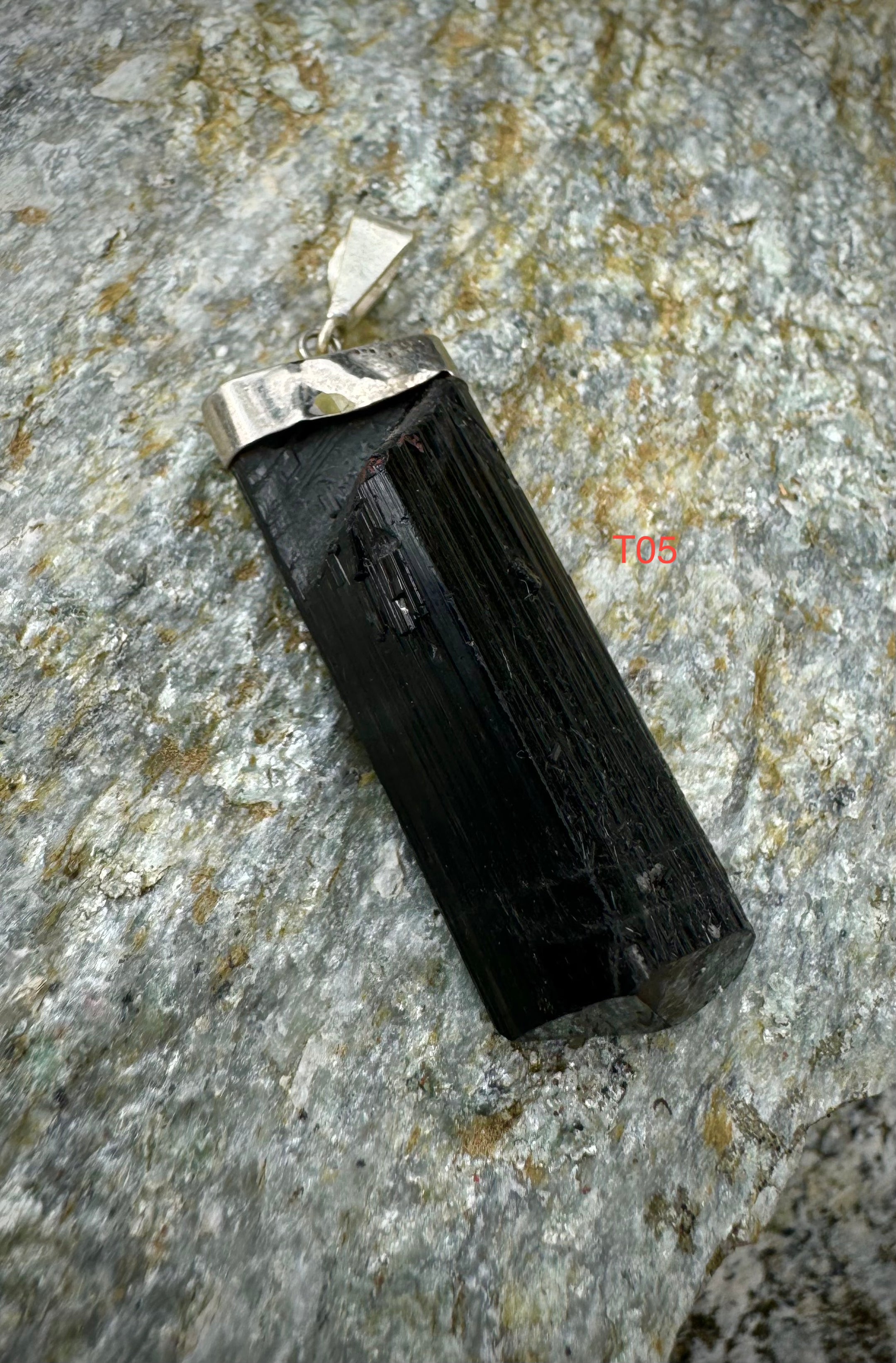 Raw Black Tourmaline Pendant Sterling Silver .925, From Pakistan, Beautiful Gemstone Jewelry - The Celestial Boutique