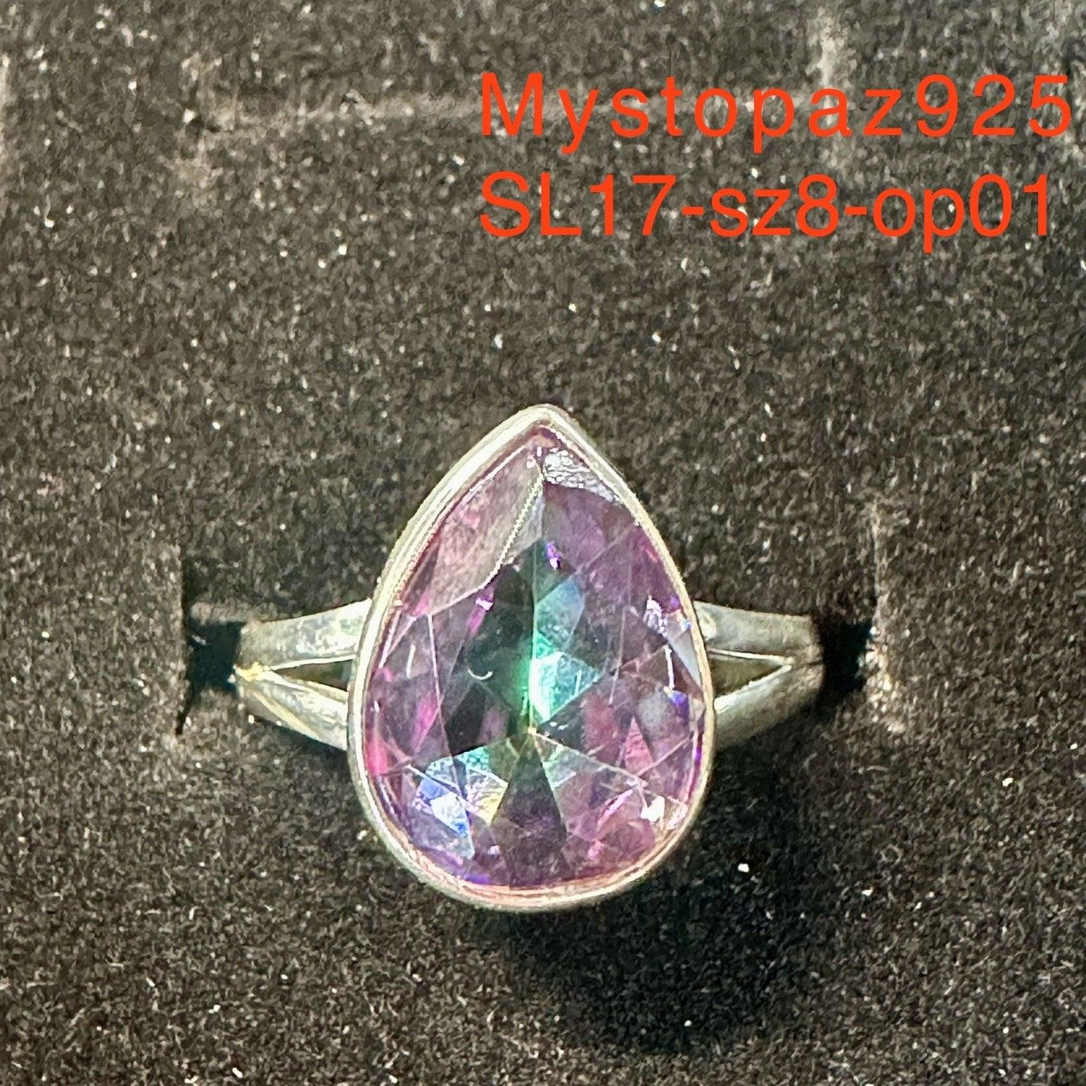 Mystic Topaz Crystal Ring, 925 Sterling Silver, Beautiful and Authentic, Size 8, Elegant Jewelry, Unique Gift - The Celestial Boutique