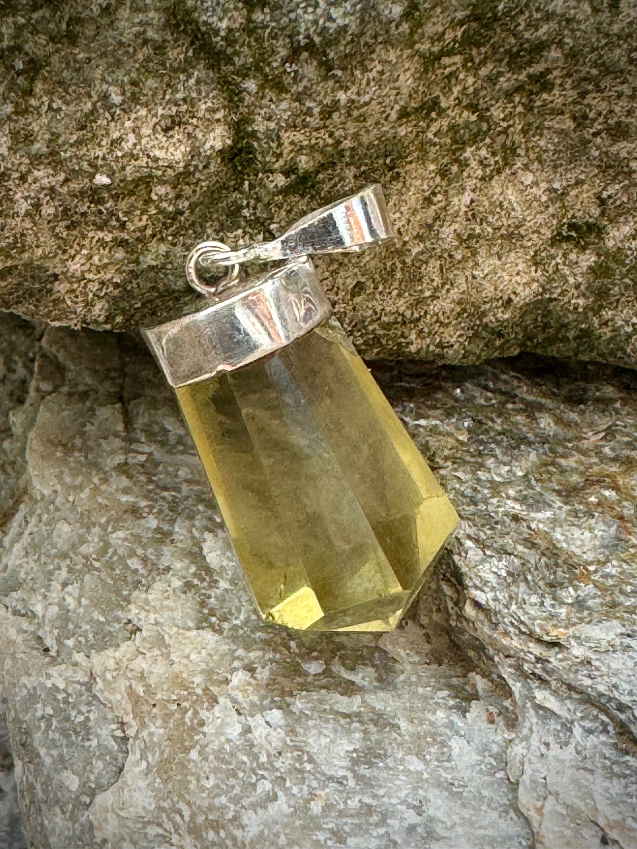 Polished Natural Citrine Point Pendant Sterling Silver .925, Beautiful Gemstone Jewelry - The Celestial Boutique