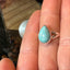 Turquoise Crystal Ring from Arizona, 925 Sterling Silver, Beautiful and Authentic, Size 9, Elegant Jewelry, Unique Gift, R604
