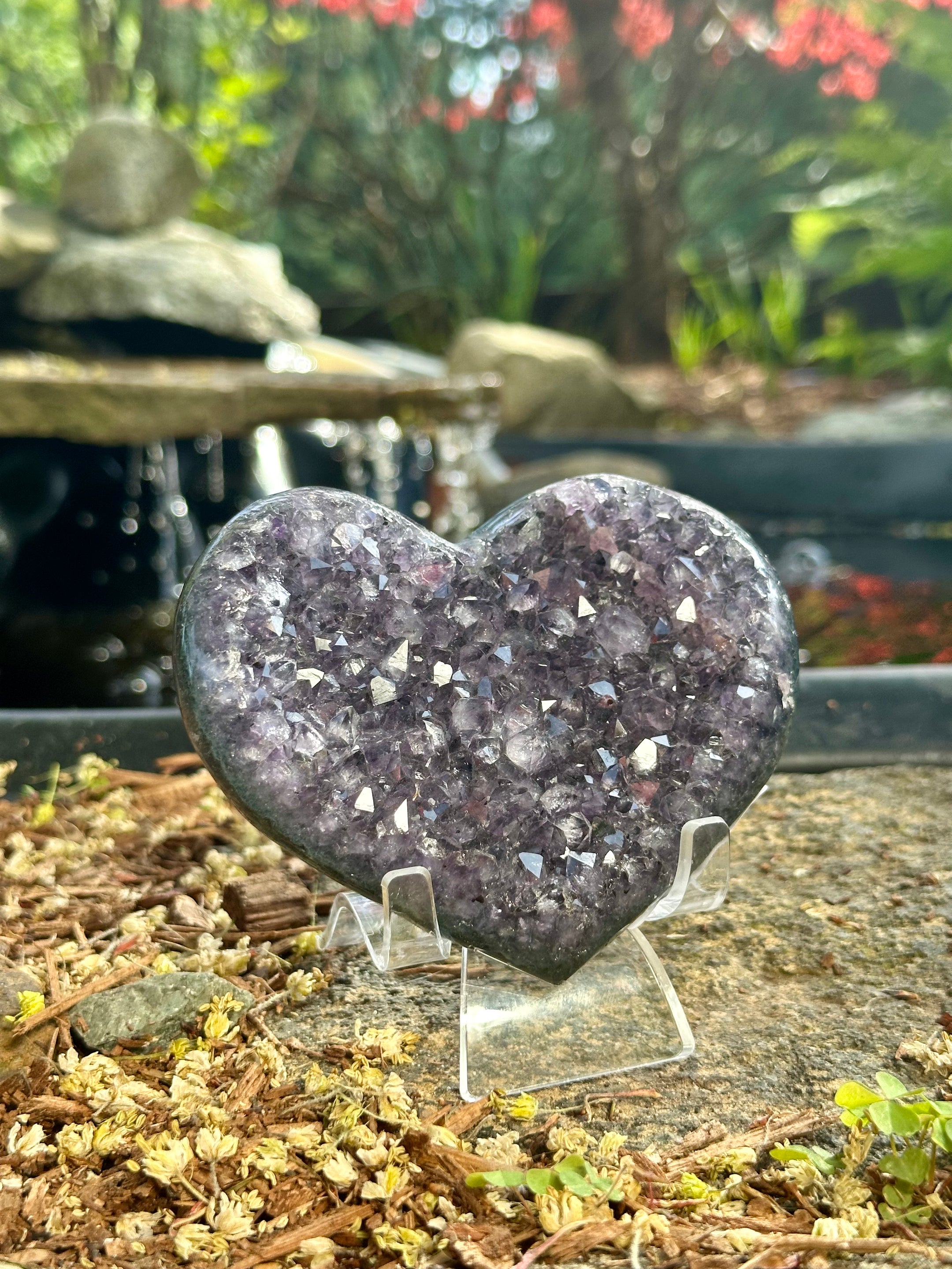 Stunning A Grade Amethyst Heart Cluster from Brazil - High Quality Amethyst Crystal for Healing, Home Decor, and Meditation - The Celestial Boutique