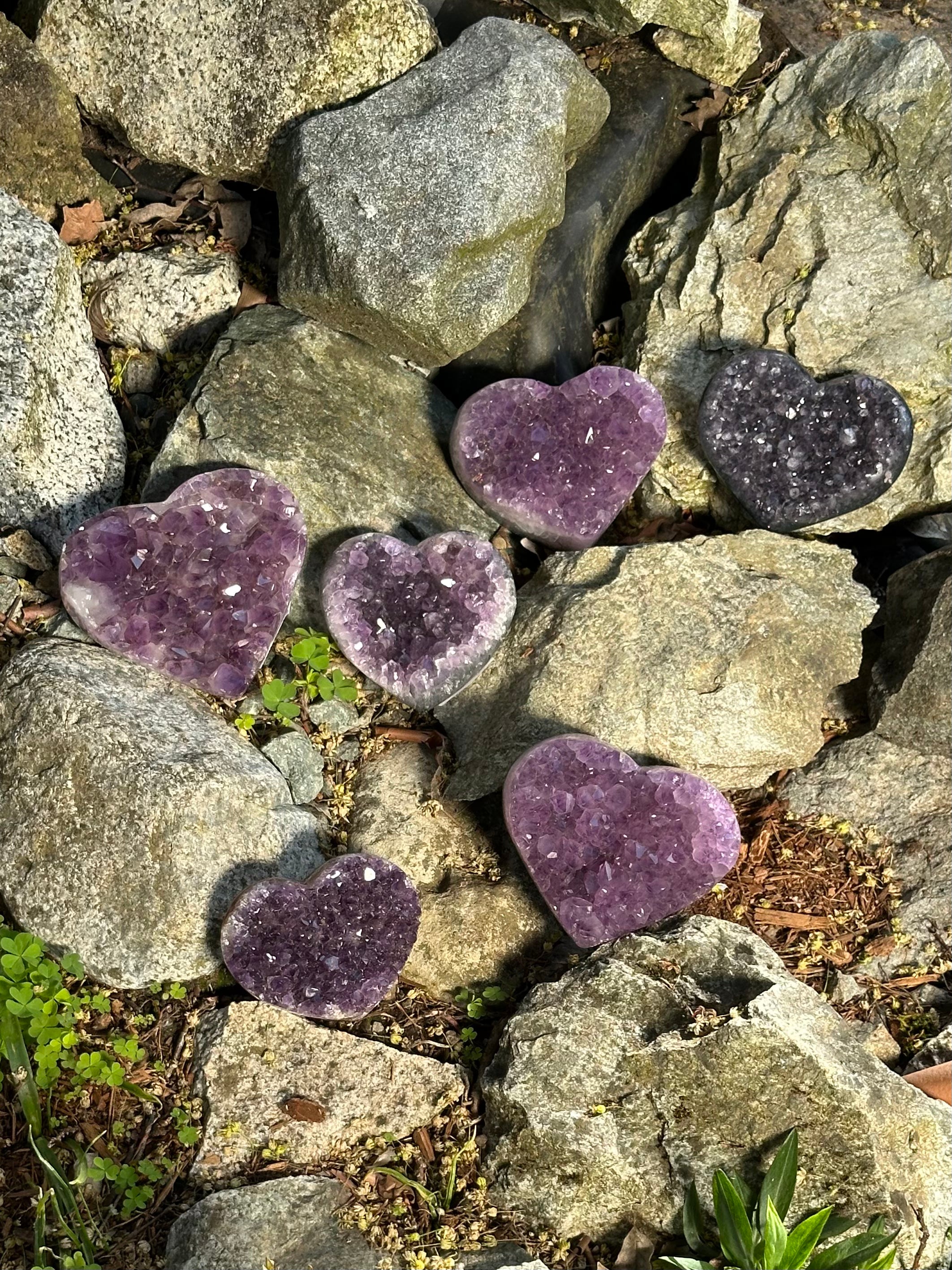 Stunning A Grade Amethyst Heart Cluster from Brazil - High Quality Amethyst Crystal for Healing, Home Decor, and Meditation - The Celestial Boutique