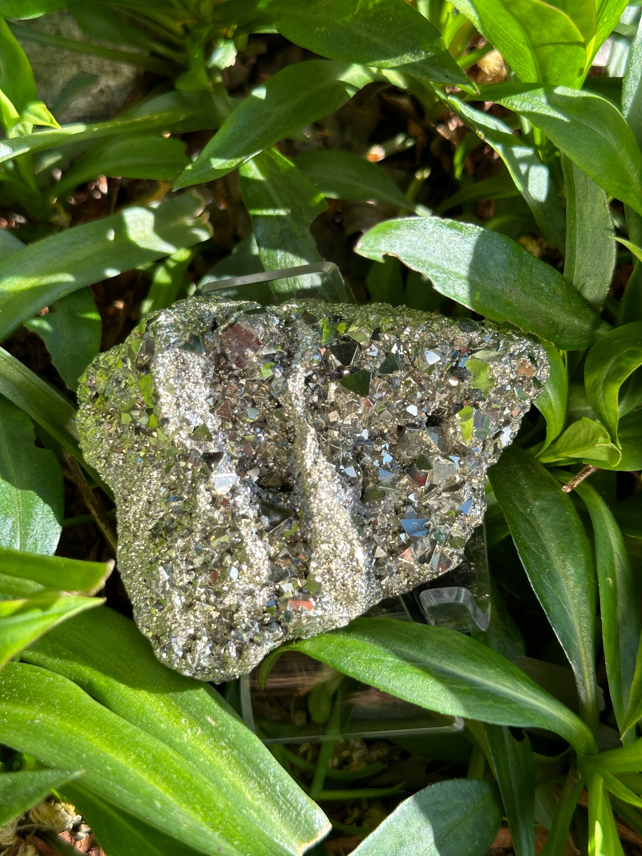 Stunning A Grade Pyrite Cluster from Brazil - High Quality Cubic Pyrite Crystal for Healing, Home Decor, and Meditation - The Celestial Boutique