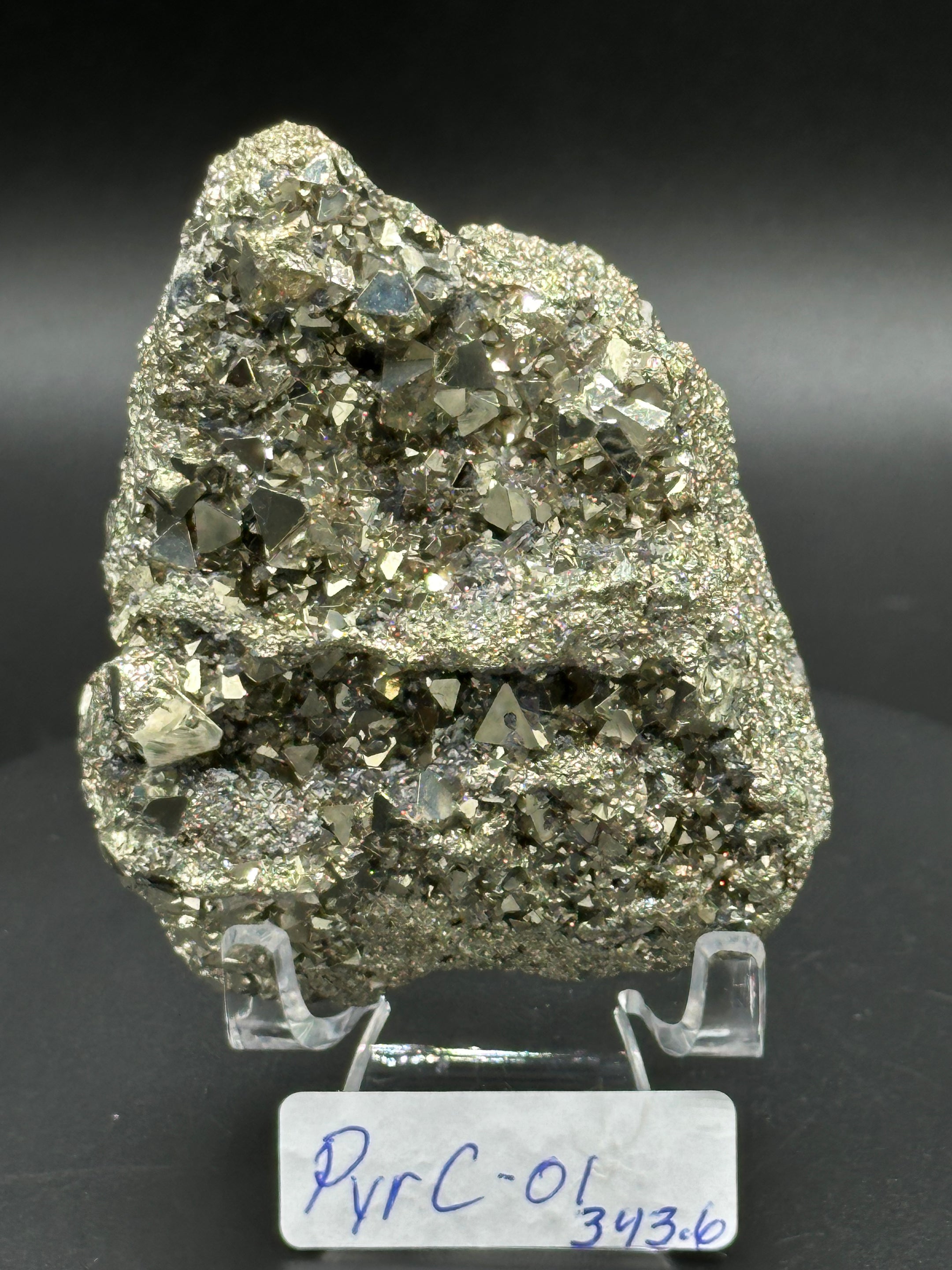 Stunning A Grade Pyrite Cluster from Brazil - High Quality Cubic Pyrite Crystal for Healing, Home Decor, and Meditation - The Celestial Boutique