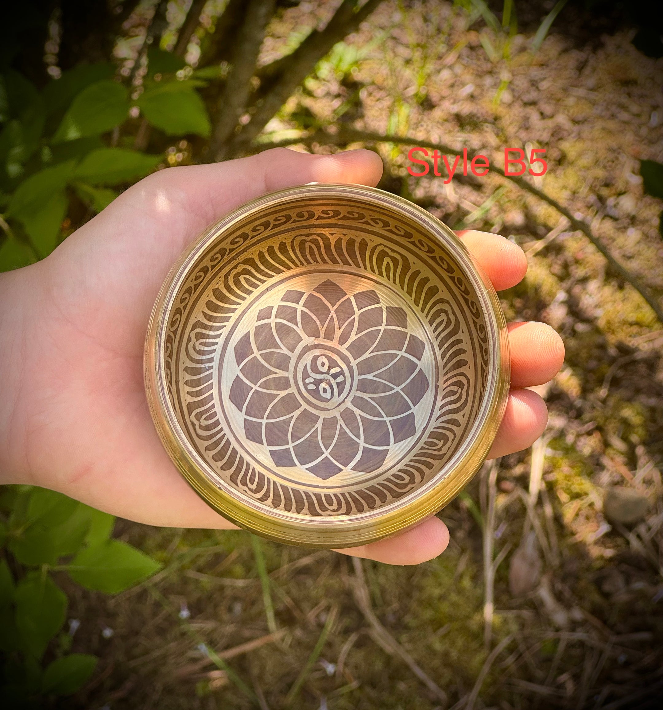 Beautiful Etched with Design Tibetan Singing bowls 3.5 Inch, 5 designs, Handmade from Nepal - The Celestial Boutique