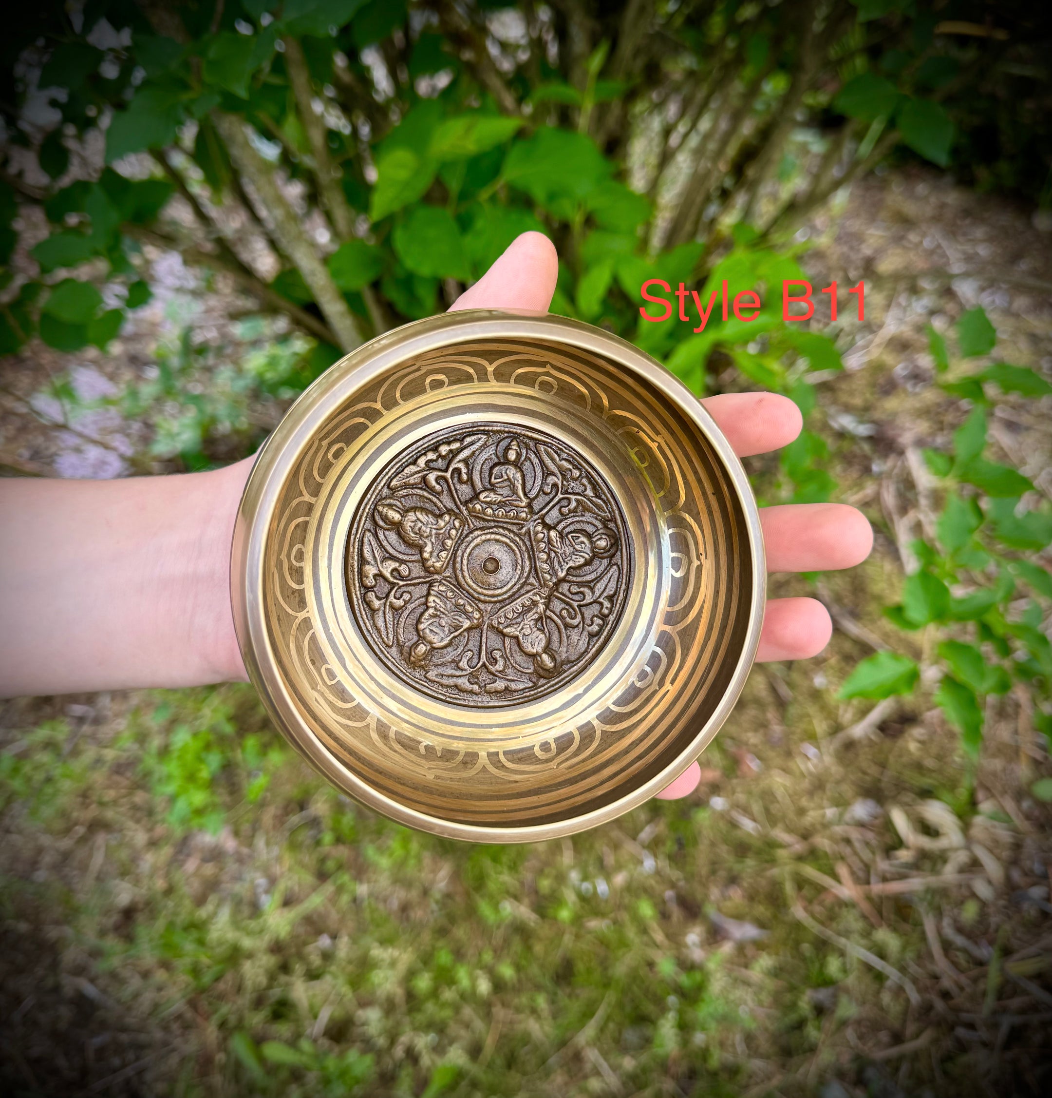 Beautiful Carved Tibetan Singing bowls 4.5 Inch, 4 designs, Handmade from Nepal - The Celestial Boutique