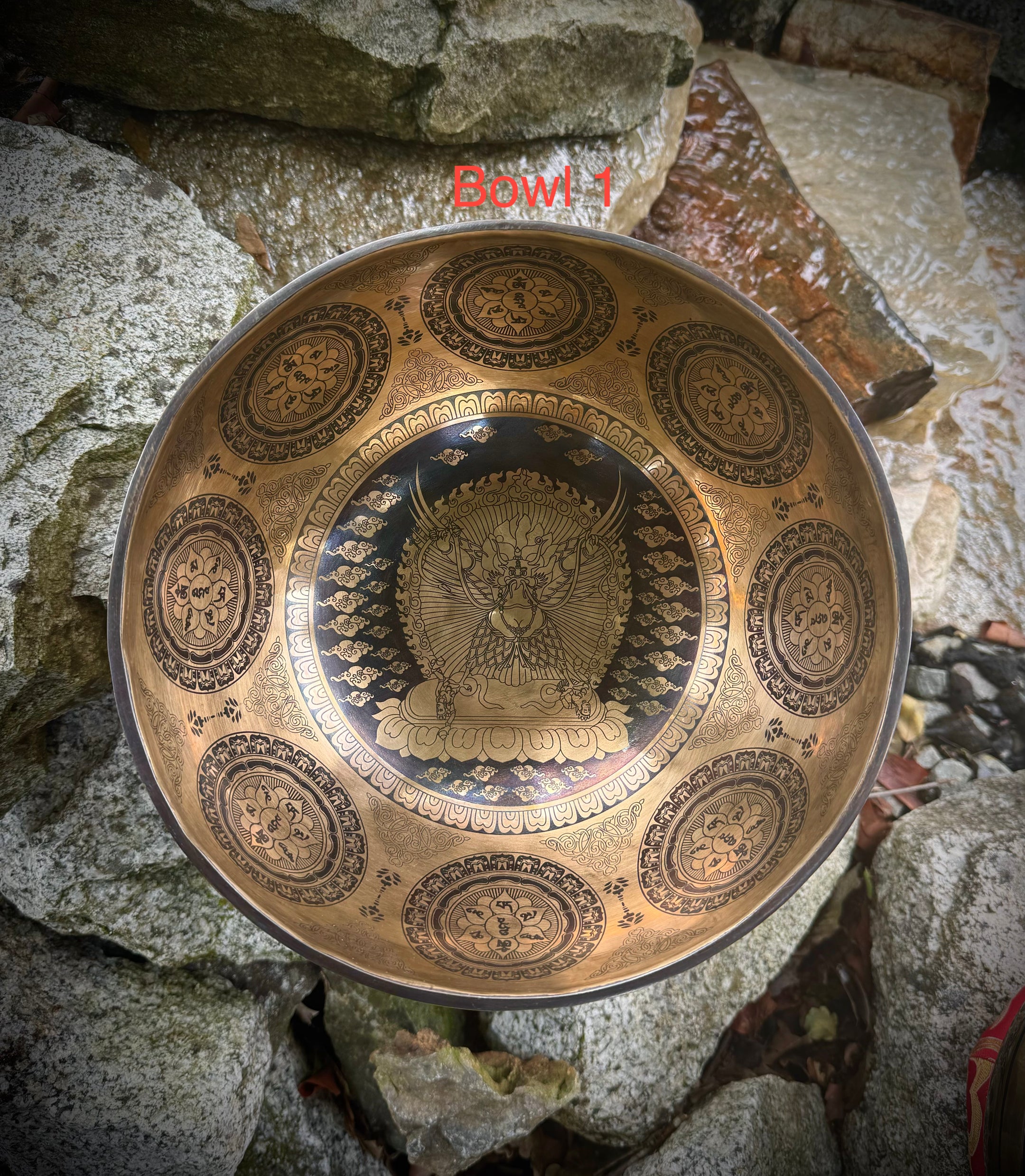 Beautiful Special Carving Tibetan Singing bowls 8-9.5 Inches, 3 designs, Handmade from Nepal - The Celestial Boutique