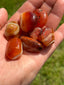 Beautiful Carnelian Tumbled Stones from Brazil small - Top Quality, for Healing and Home Decor