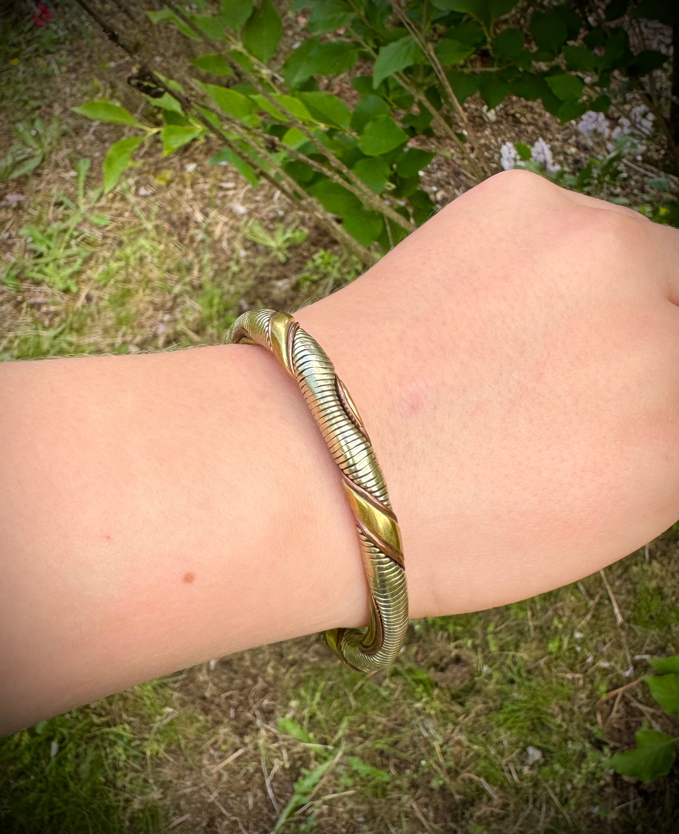 Authentic Handmade Tibetan Yoga Bracelet - Bangle, Copper, Imported from Nepal - Unique Artisan Jewelry Gift - The Celestial Boutique