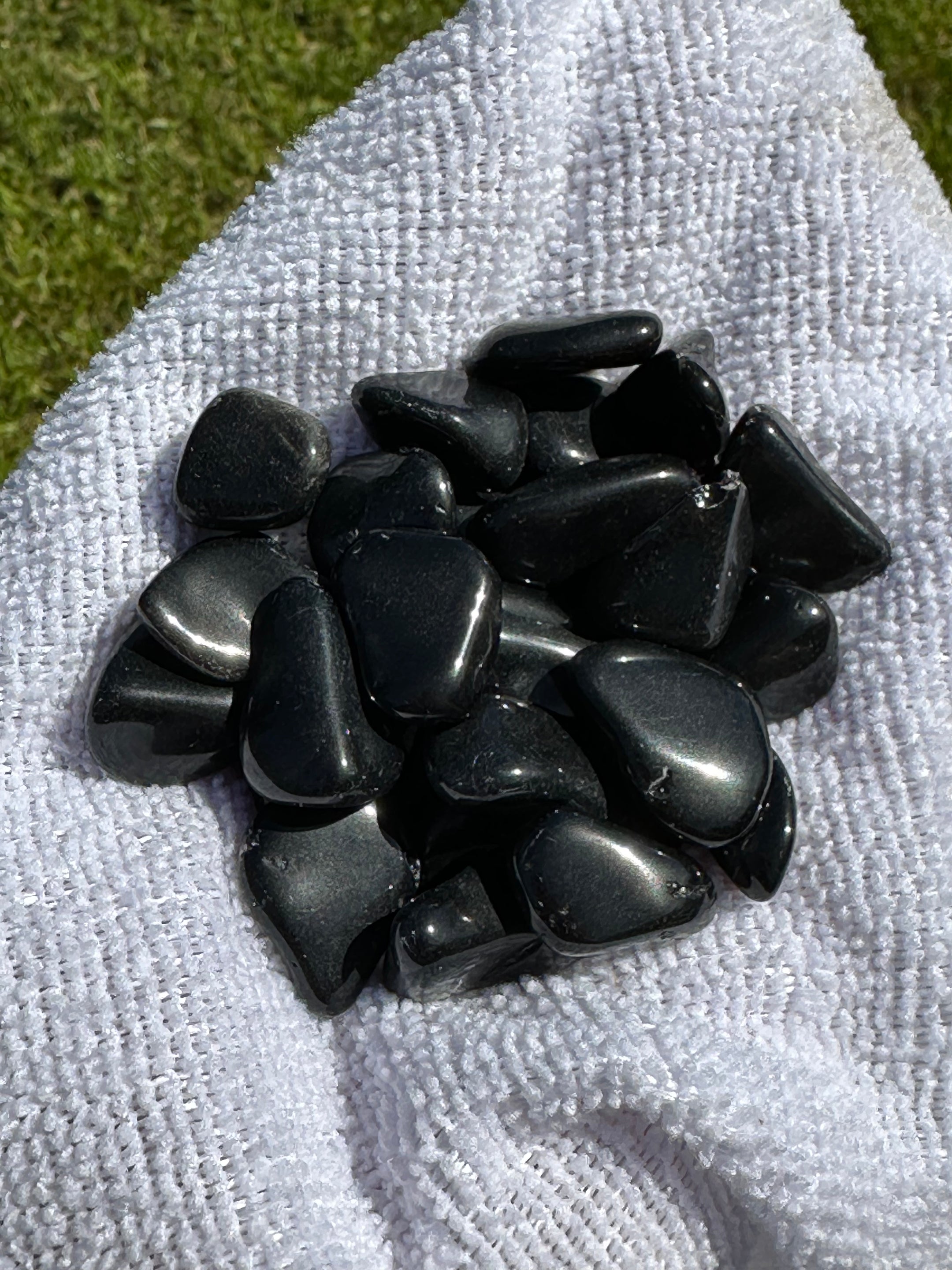 Beautiful Black Obsidian Tumbled Stones from Brazil - Top Quality, Available in Packs of 50 Grams and 100 Grams for Healing and Home Decor - The Celestial Boutique