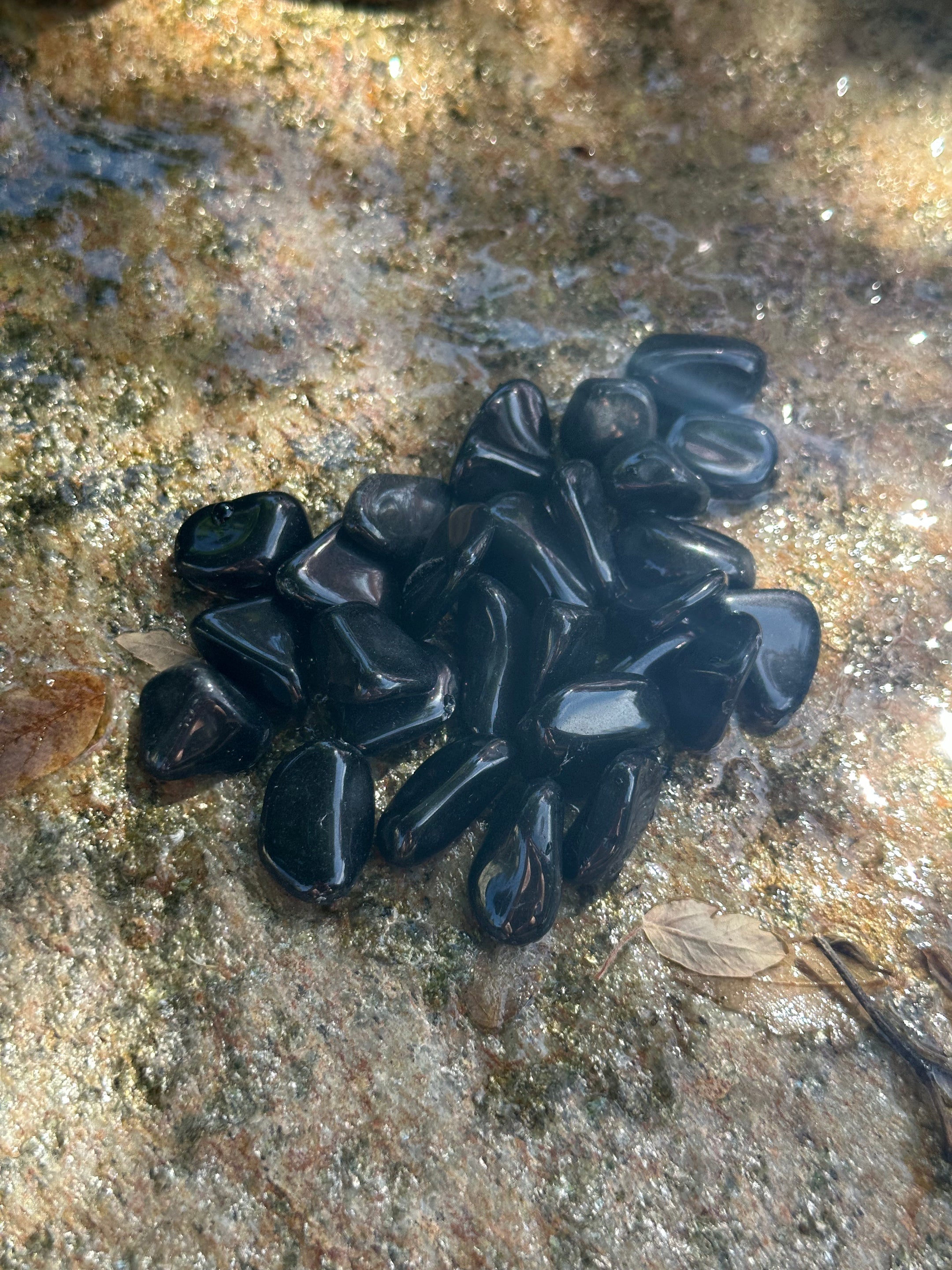 Beautiful Black Obsidian Tumbled Stones from Brazil - Top Quality, Available in Packs of 50 Grams and 100 Grams for Healing and Home Decor - The Celestial Boutique