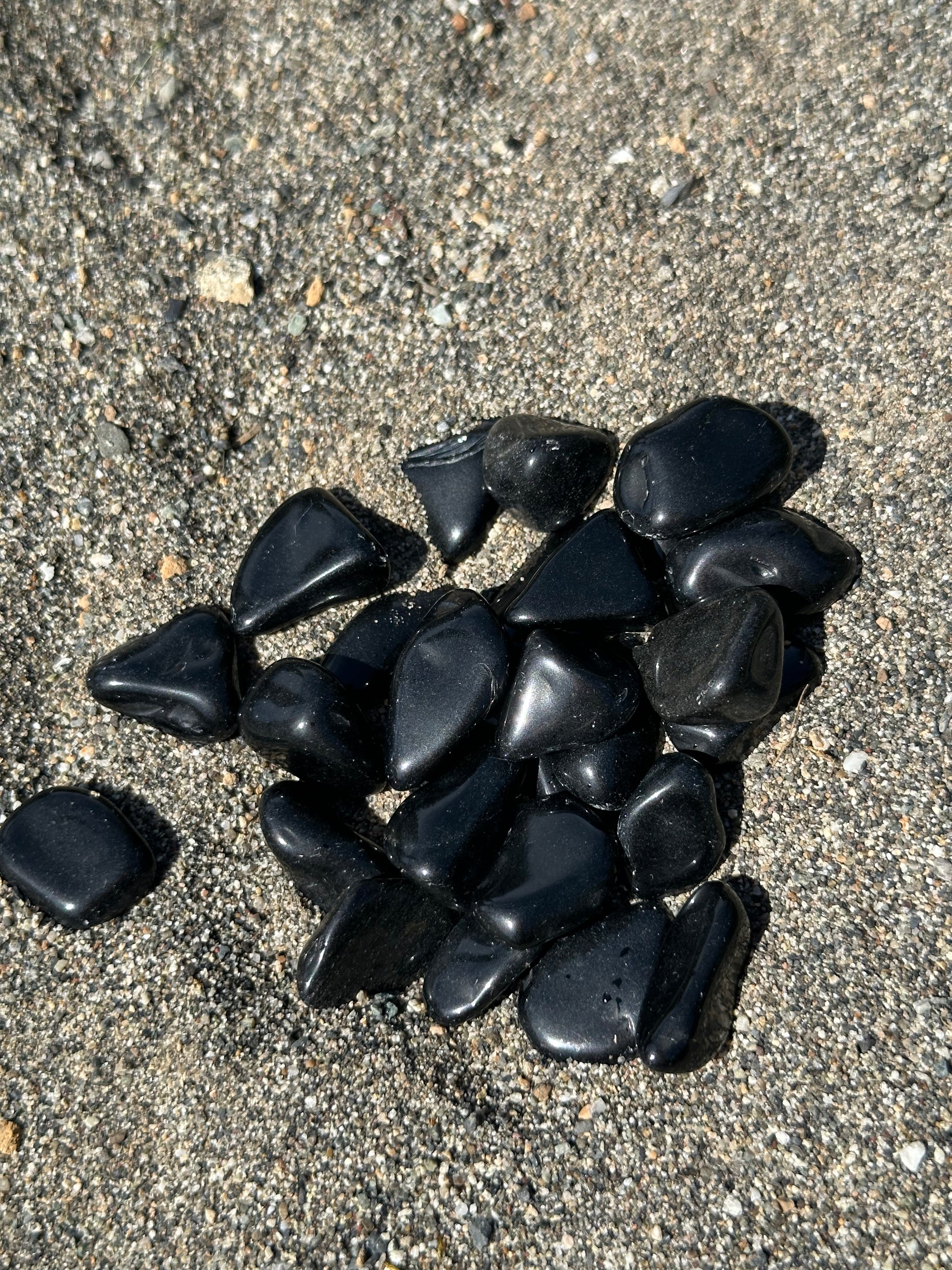 Beautiful Black Obsidian Tumbled Stones from Brazil - Top Quality, Available in Packs of 50 Grams and 100 Grams for Healing and Home Decor - The Celestial Boutique