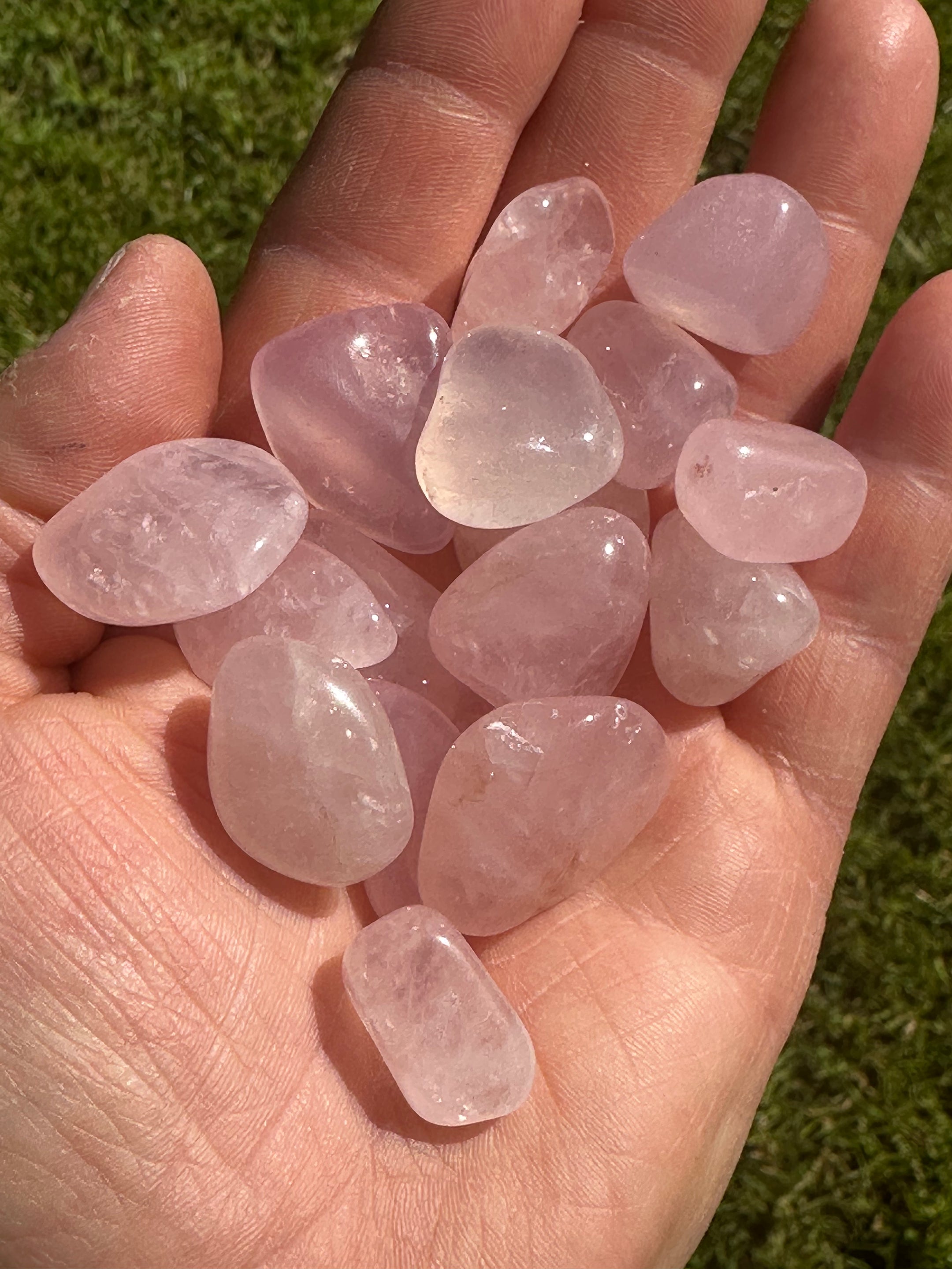 Beautiful Rose Quartz Tumbled Stones from Brazil - Top Quality, Available in Packs of 50g and 100g for Healing and Home Decor - The Celestial Boutique