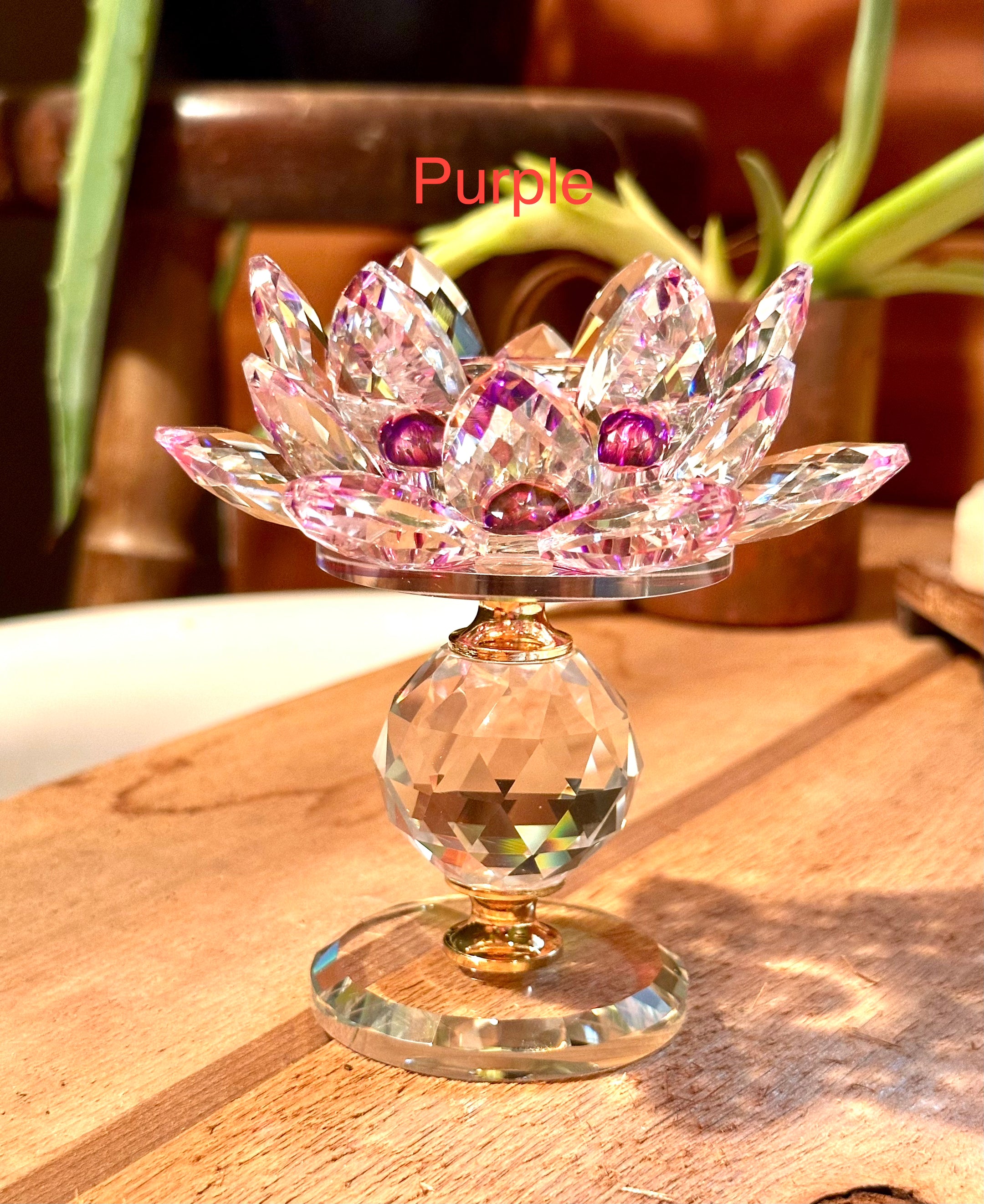 Lotus Crystal Votive Candle Holder, Unique and Beautiful, High Quality, Multiple Color Options - The Celestial Boutique