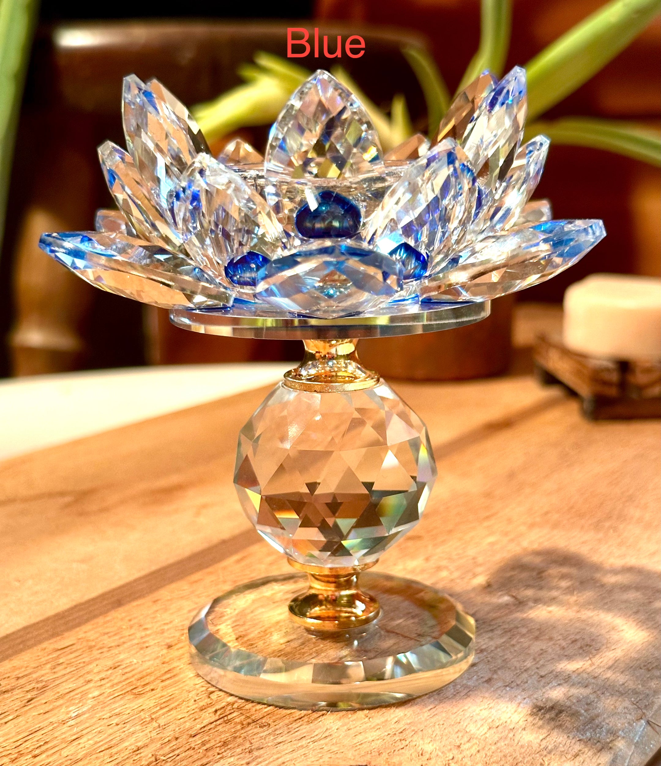 Lotus Crystal Votive Candle Holder, Unique and Beautiful, High Quality, Multiple Color Options - The Celestial Boutique