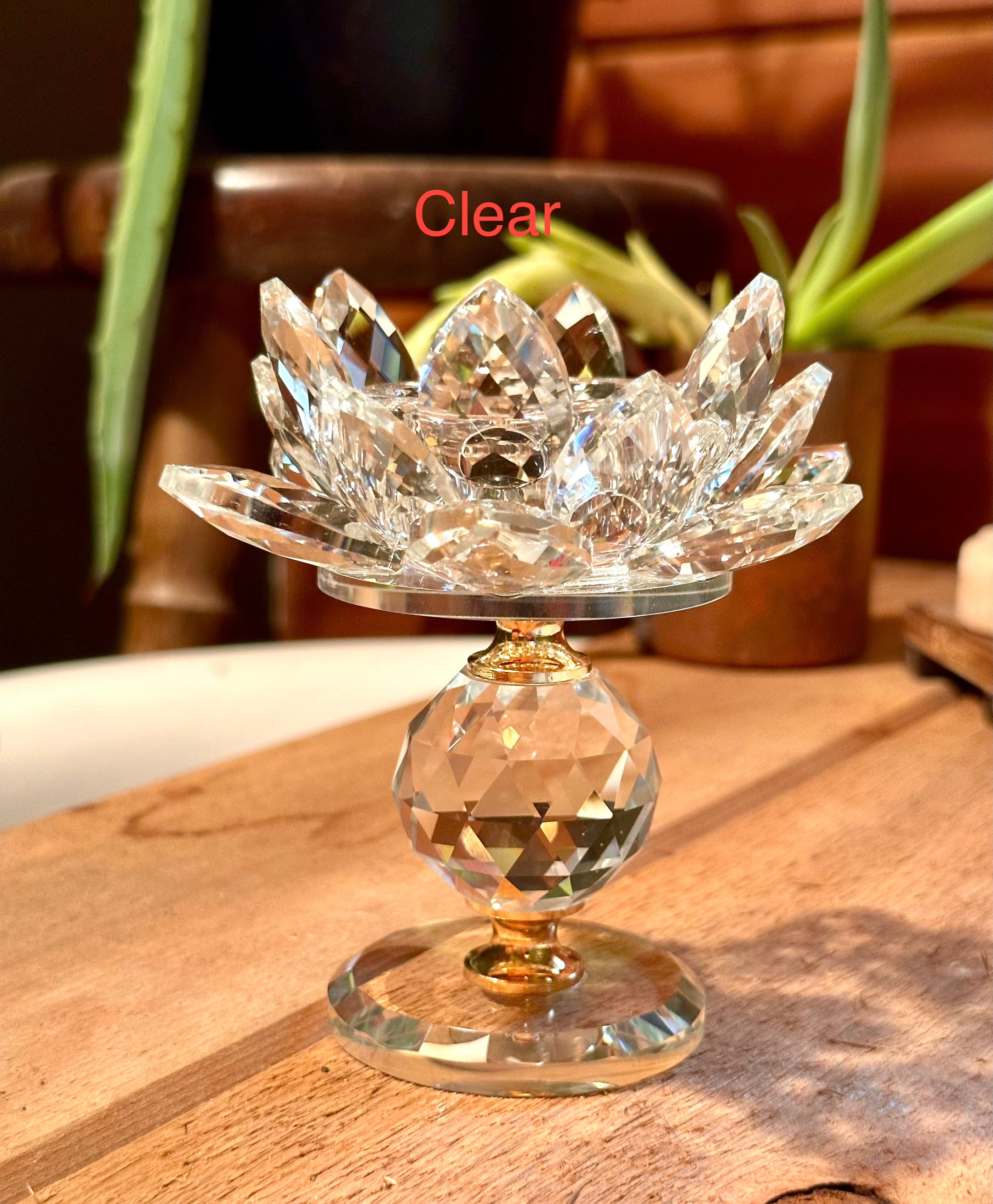 Lotus Crystal Votive Candle Holder, Unique and Beautiful, High Quality, Multiple Color Options - The Celestial Boutique