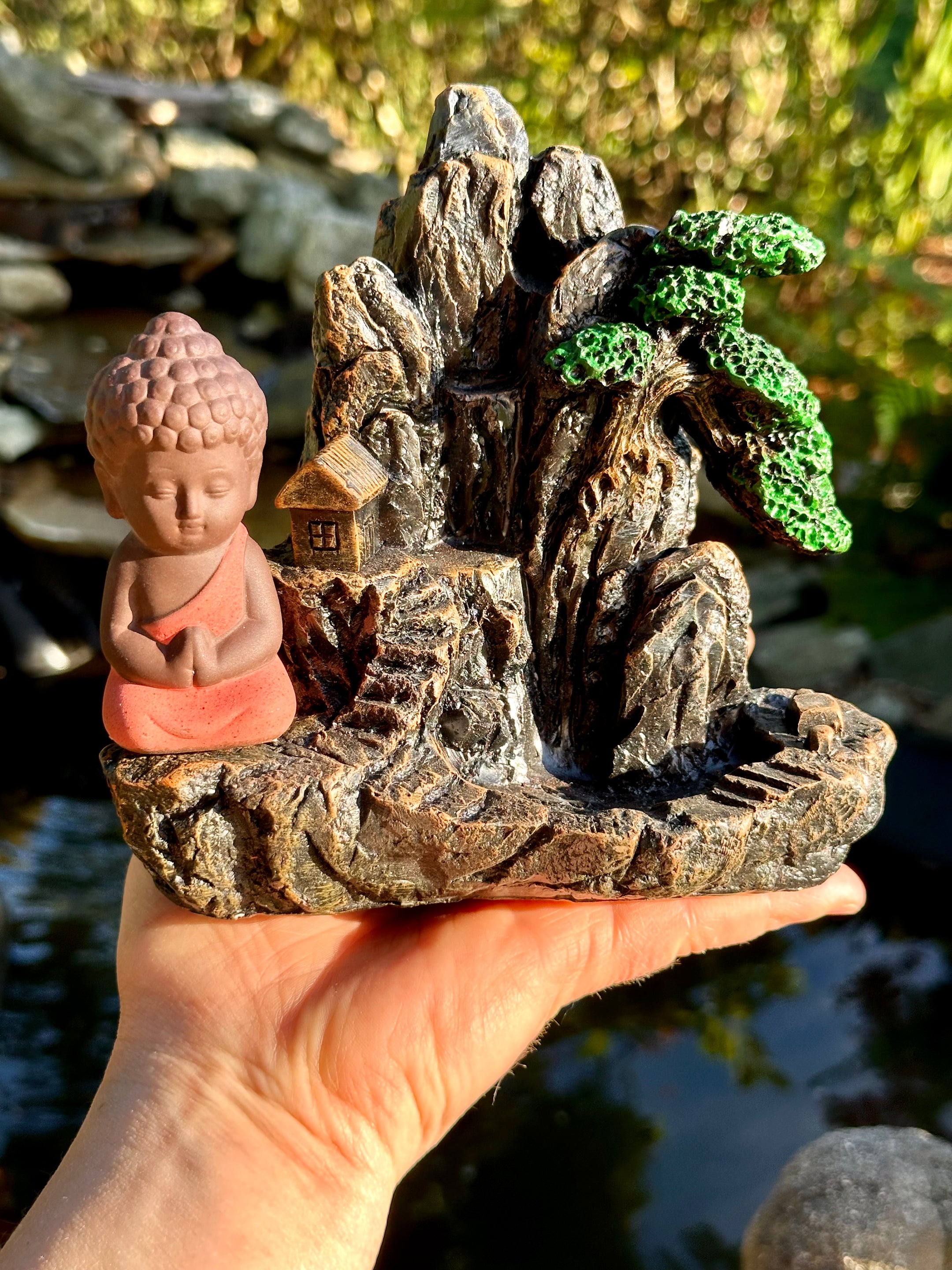 Buddha Waterfall Resin Backflow Incense Burner, Aromatherapy Ornament, Beautiful and cool - The Celestial Boutique