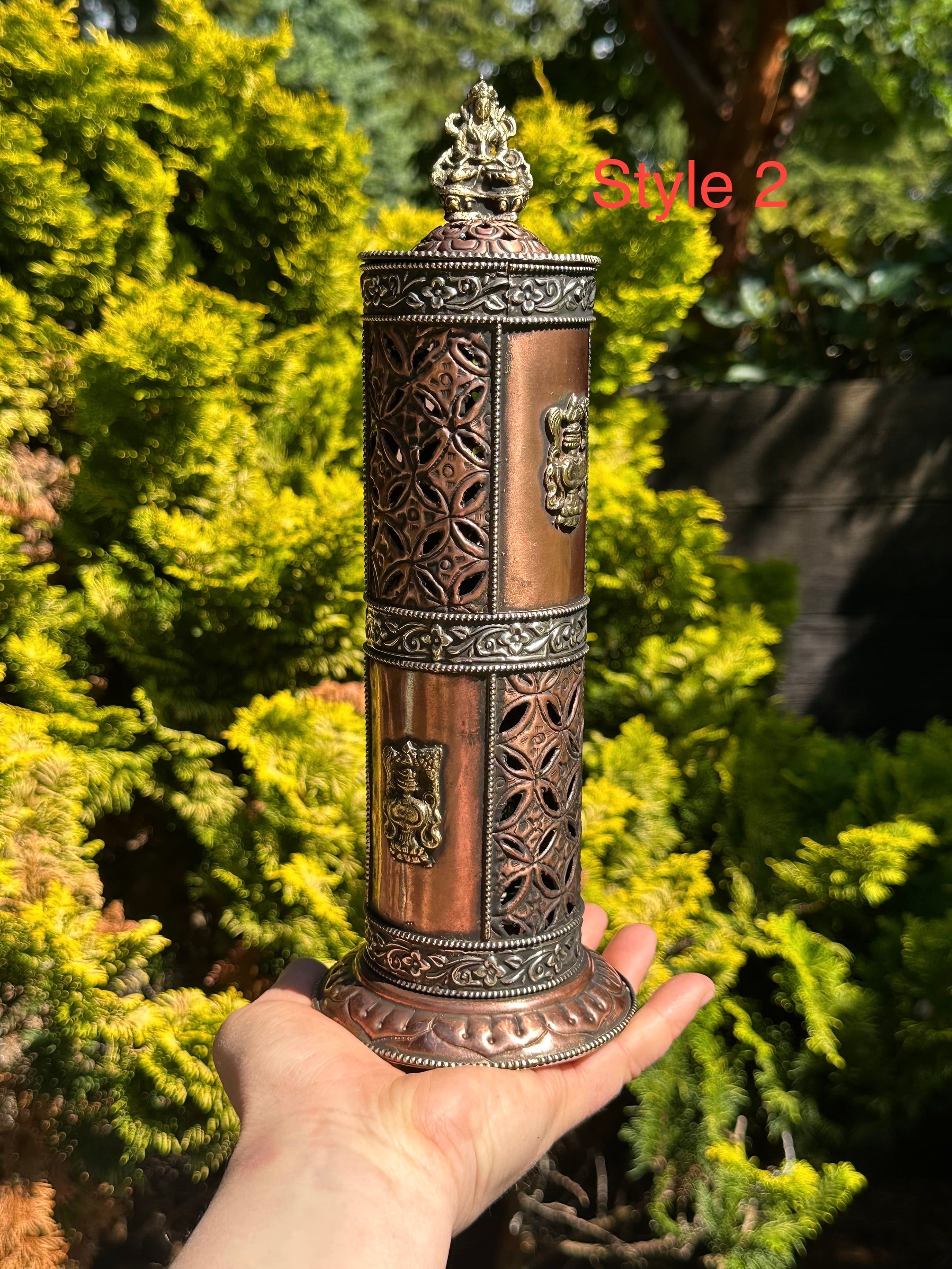 Tibetan Handmade Pure copper Incense Burner - Holder, Beautiful Artisan Craftmanship, Imported from Nepal, Buddhist Incense - The Celestial Boutique