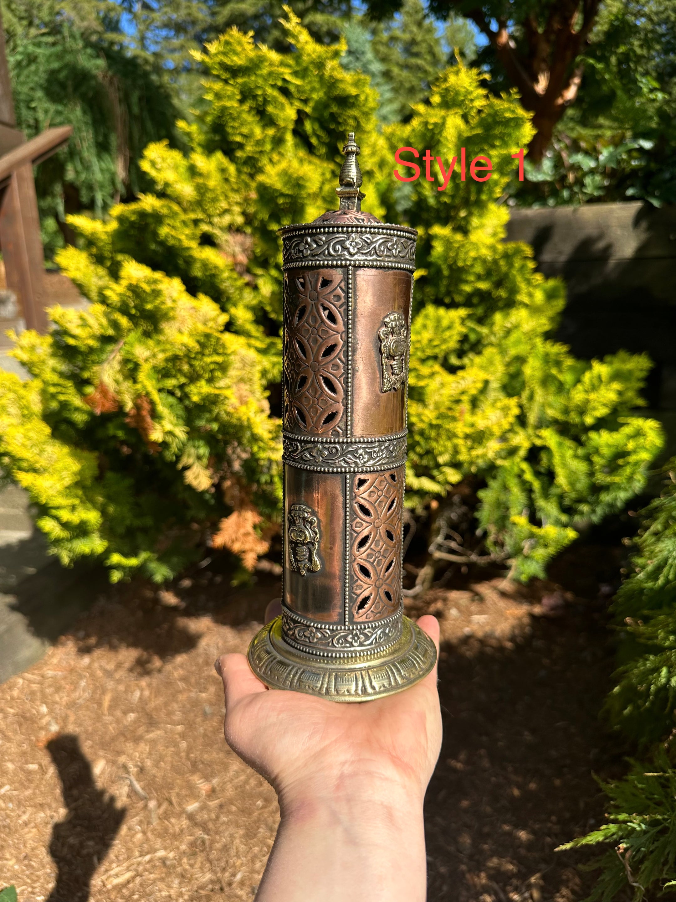 Tibetan Handmade Pure copper Incense Burner - Holder, Beautiful Artisan Craftmanship, Imported from Nepal, Buddhist Incense - The Celestial Boutique