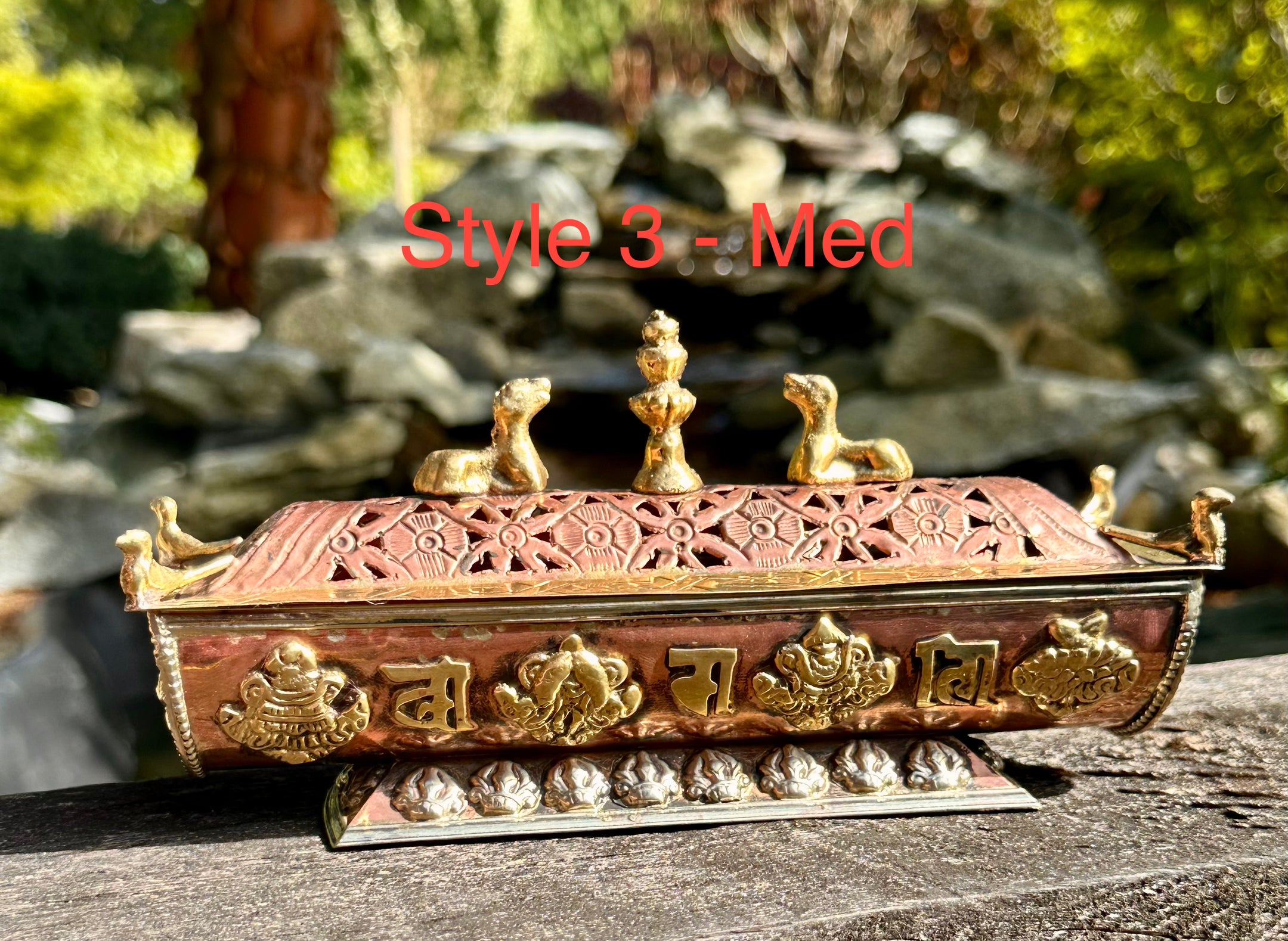 Tibetan Handmade Pure copper Incense Burner - Holder, Beautiful Artisan Craftmanship, Imported from Nepal, Buddhist Incense - The Celestial Boutique