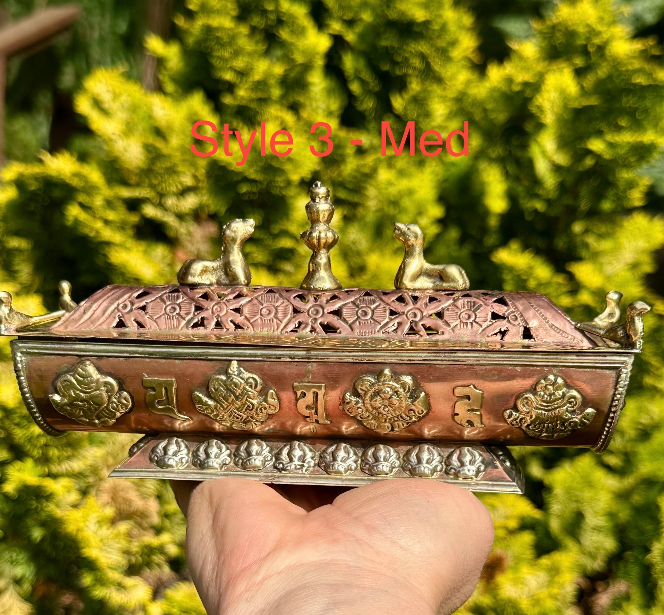 Tibetan Handmade Pure copper Incense Burner - Holder, Beautiful Artisan Craftmanship, Imported from Nepal, Buddhist Incense - The Celestial Boutique