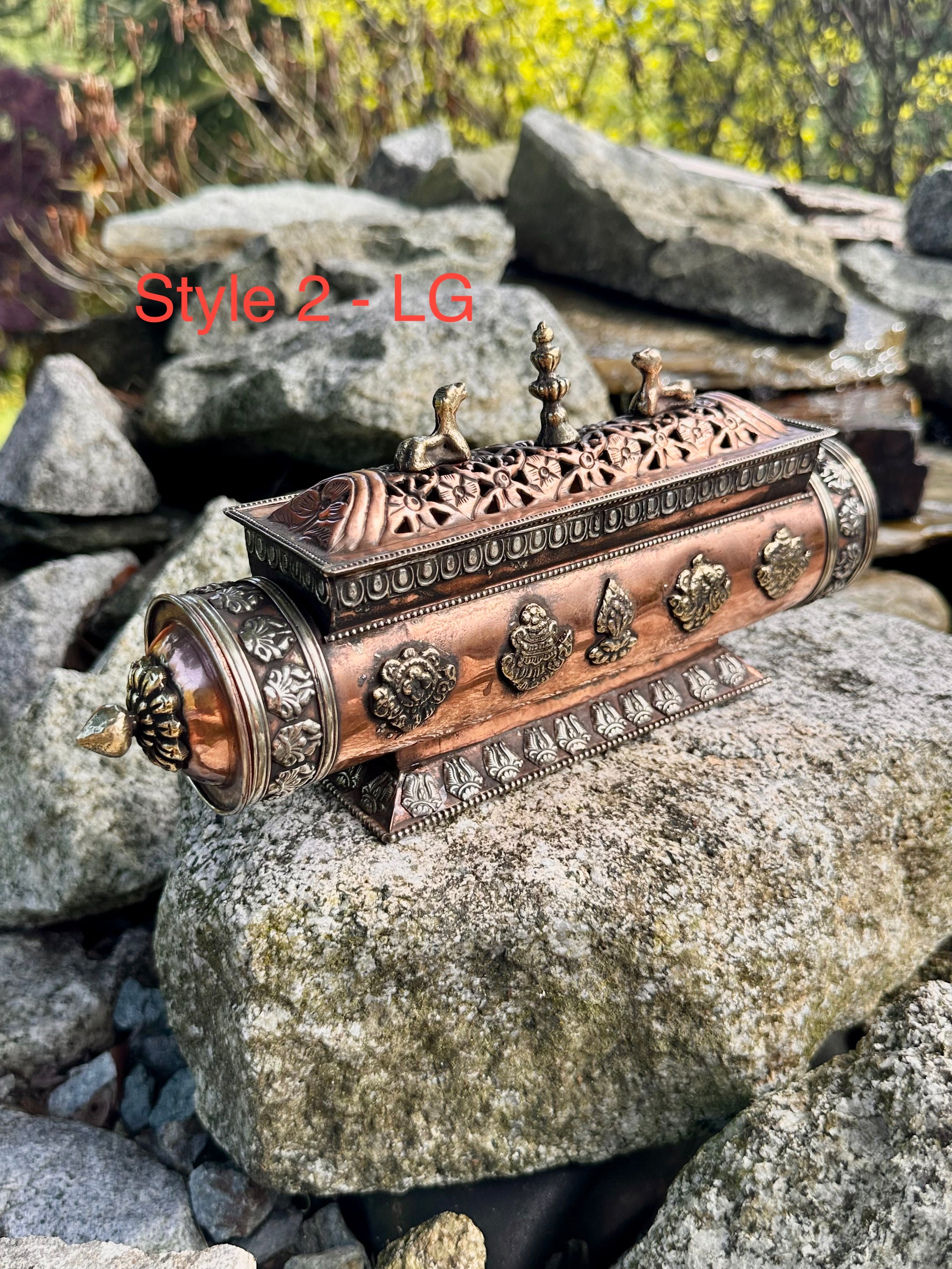 Tibetan Handmade Pure copper Incense Burner - Holder, Beautiful Artisan Craftmanship, Imported from Nepal, Buddhist Incense - The Celestial Boutique