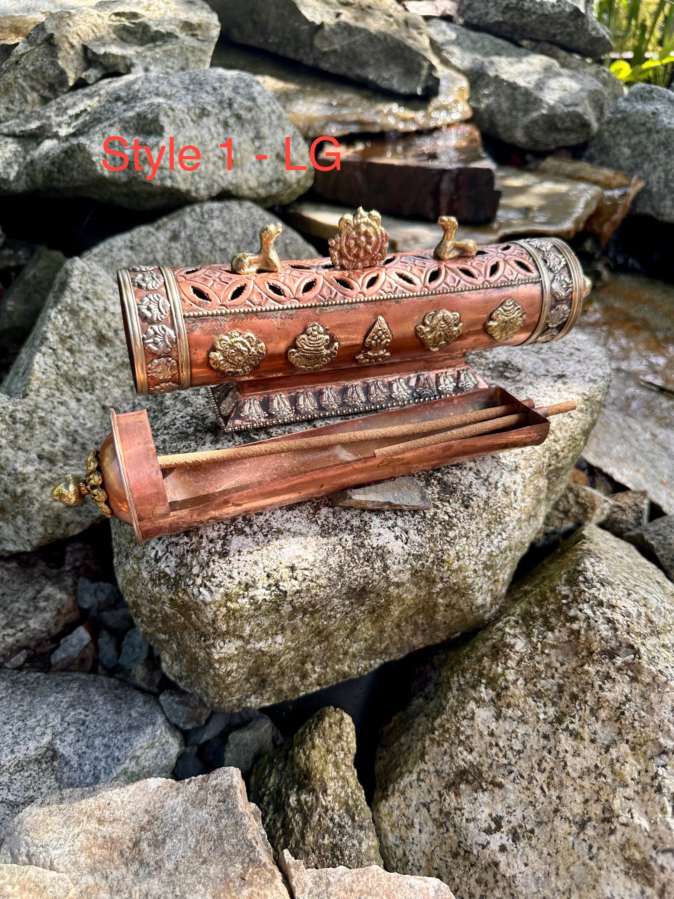 Tibetan Handmade Pure copper Incense Burner - Holder, Beautiful Artisan Craftmanship, Imported from Nepal, Buddhist Incense - The Celestial Boutique