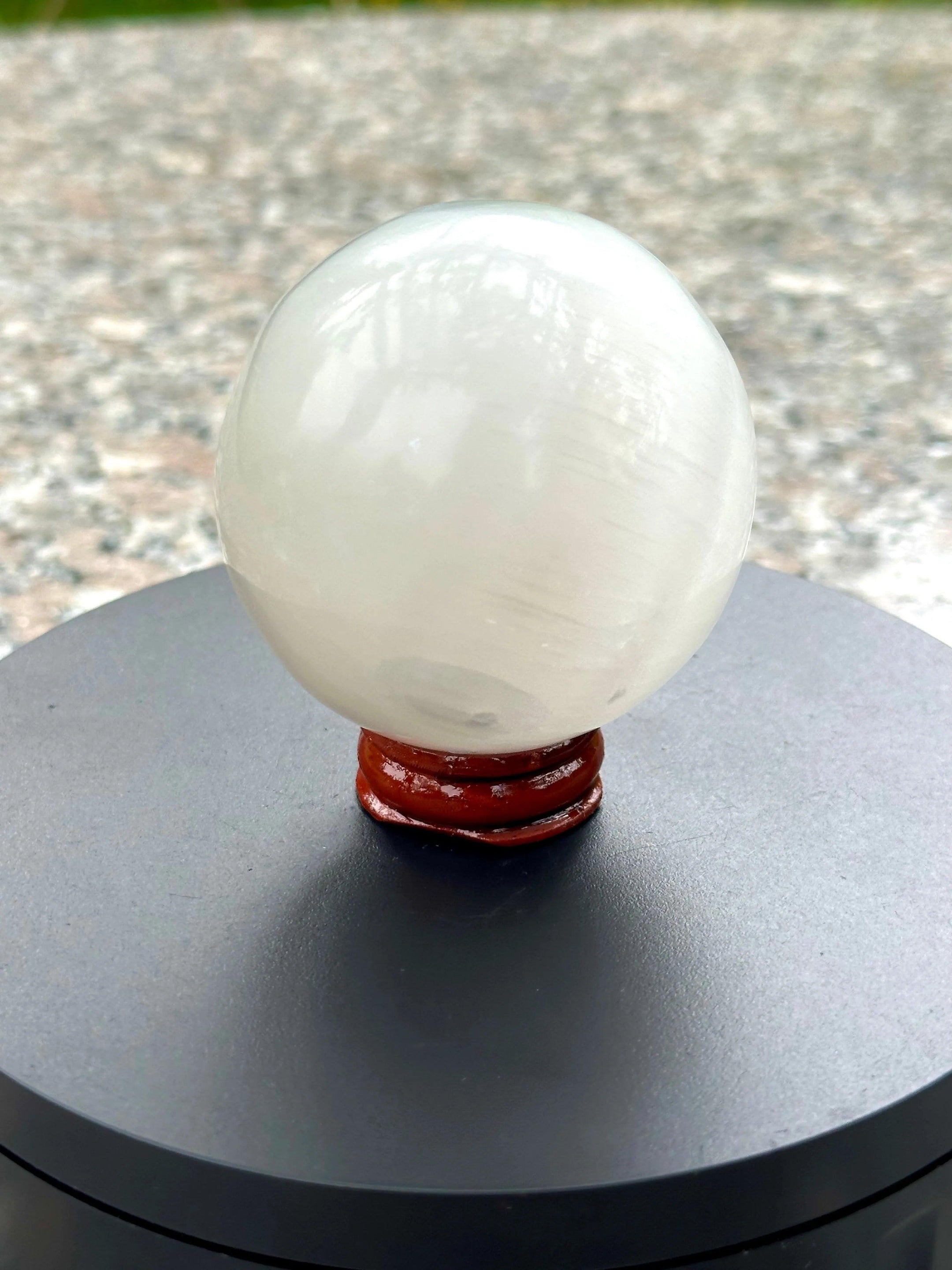 Beautiful Natural Selenite Spheres imported from from Brazil, Average 58mm and 250 grams, Energy Cleansing - The Celestial Boutique