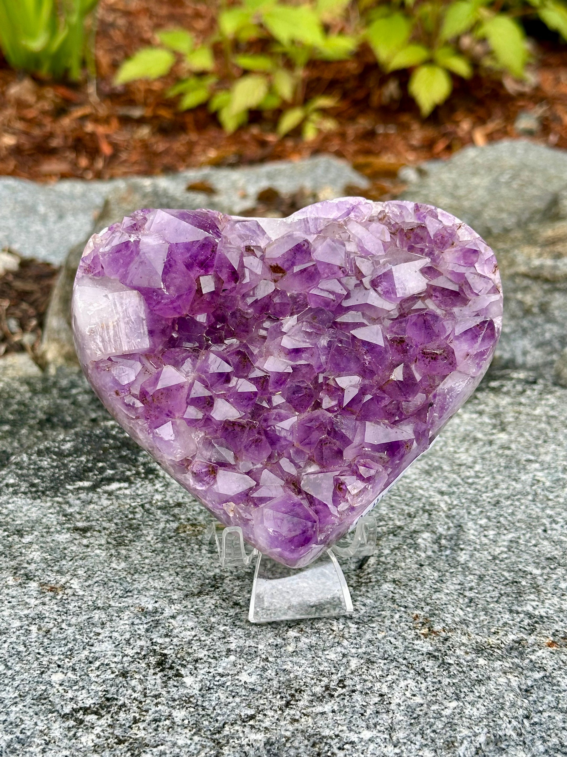 Stunning A Grade Amethyst Heart Cluster from Brazil - High Quality Amethyst Crystal for Healing, Home Decor, and Meditation - The Celestial Boutique