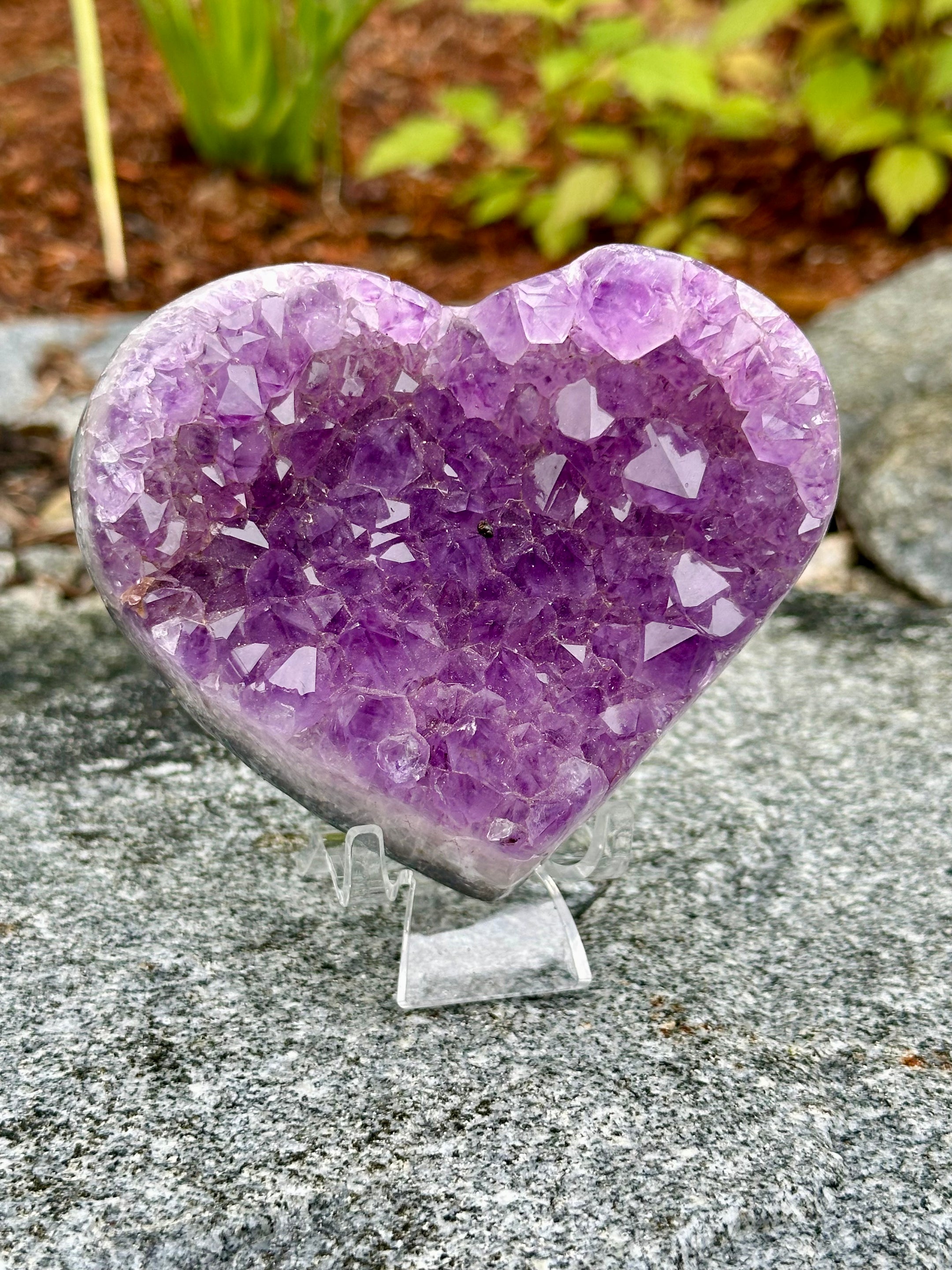 Stunning A Grade Amethyst Heart Cluster from Brazil - High Quality Amethyst Crystal for Healing, Home Decor, and Meditation - The Celestial Boutique