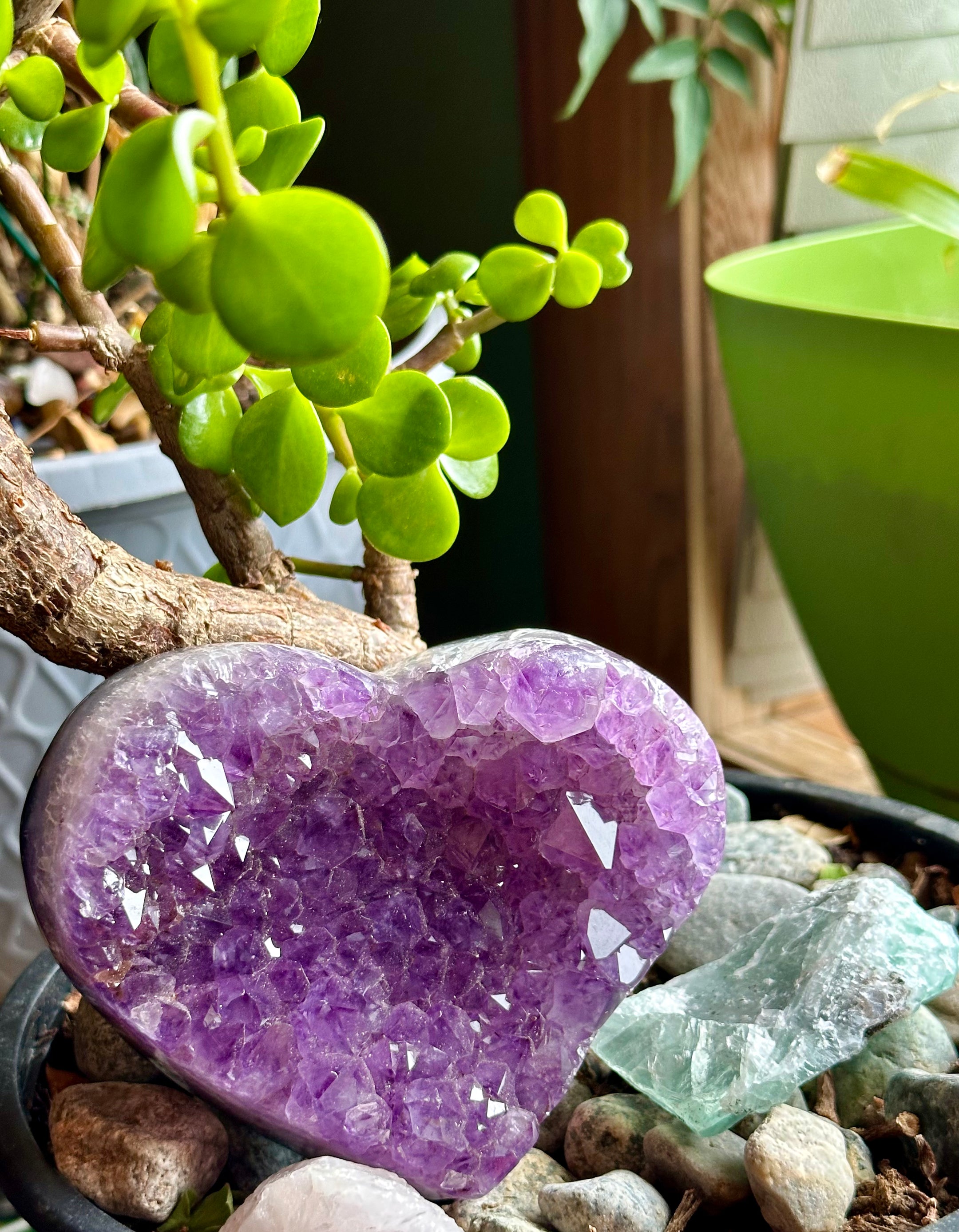 Stunning A Grade Amethyst Heart Cluster from Brazil - High Quality Amethyst Crystal for Healing, Home Decor, and Meditation - The Celestial Boutique