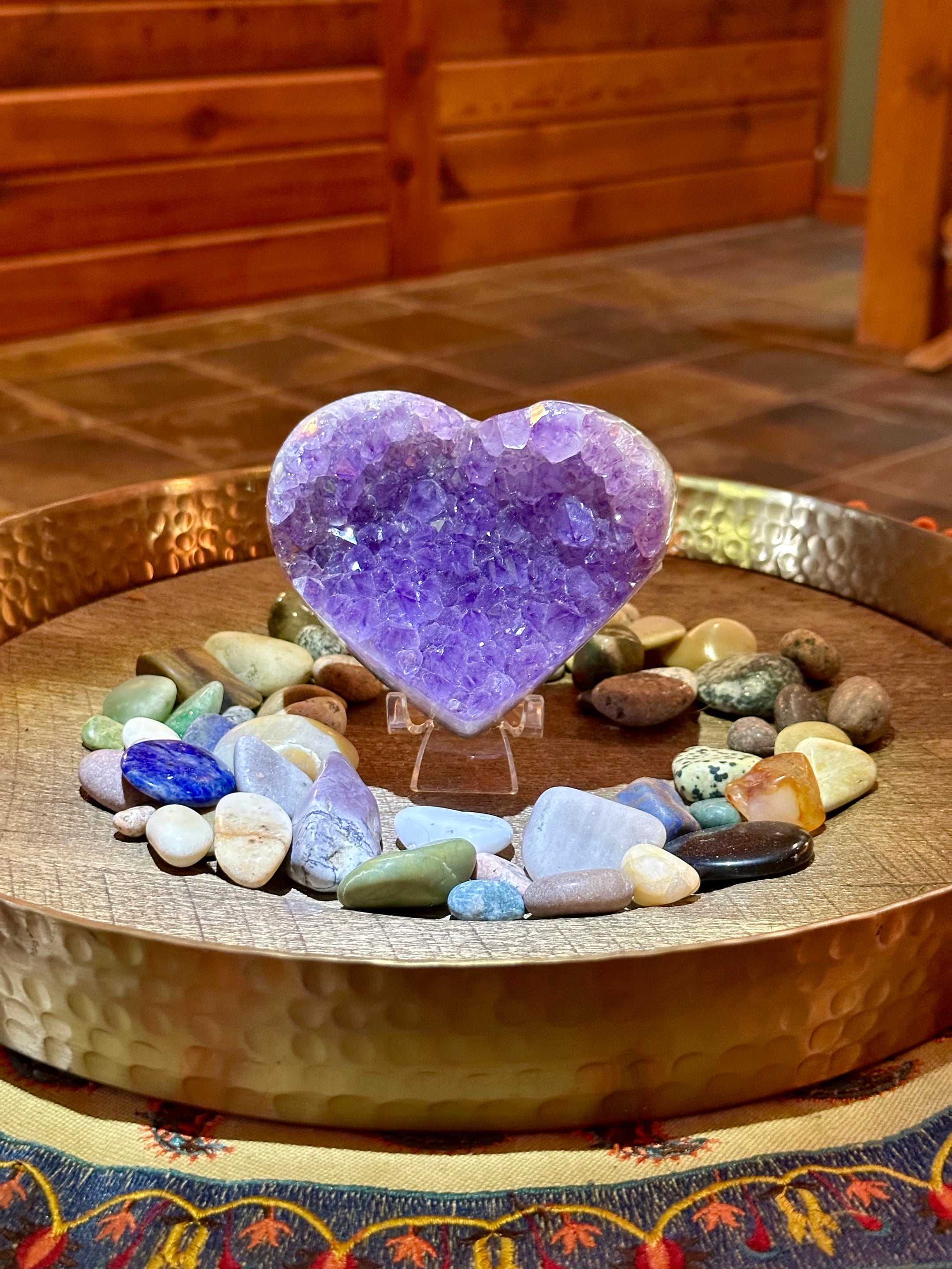 Stunning A Grade Amethyst Heart Cluster from Brazil - High Quality Amethyst Crystal for Healing, Home Decor, and Meditation - The Celestial Boutique