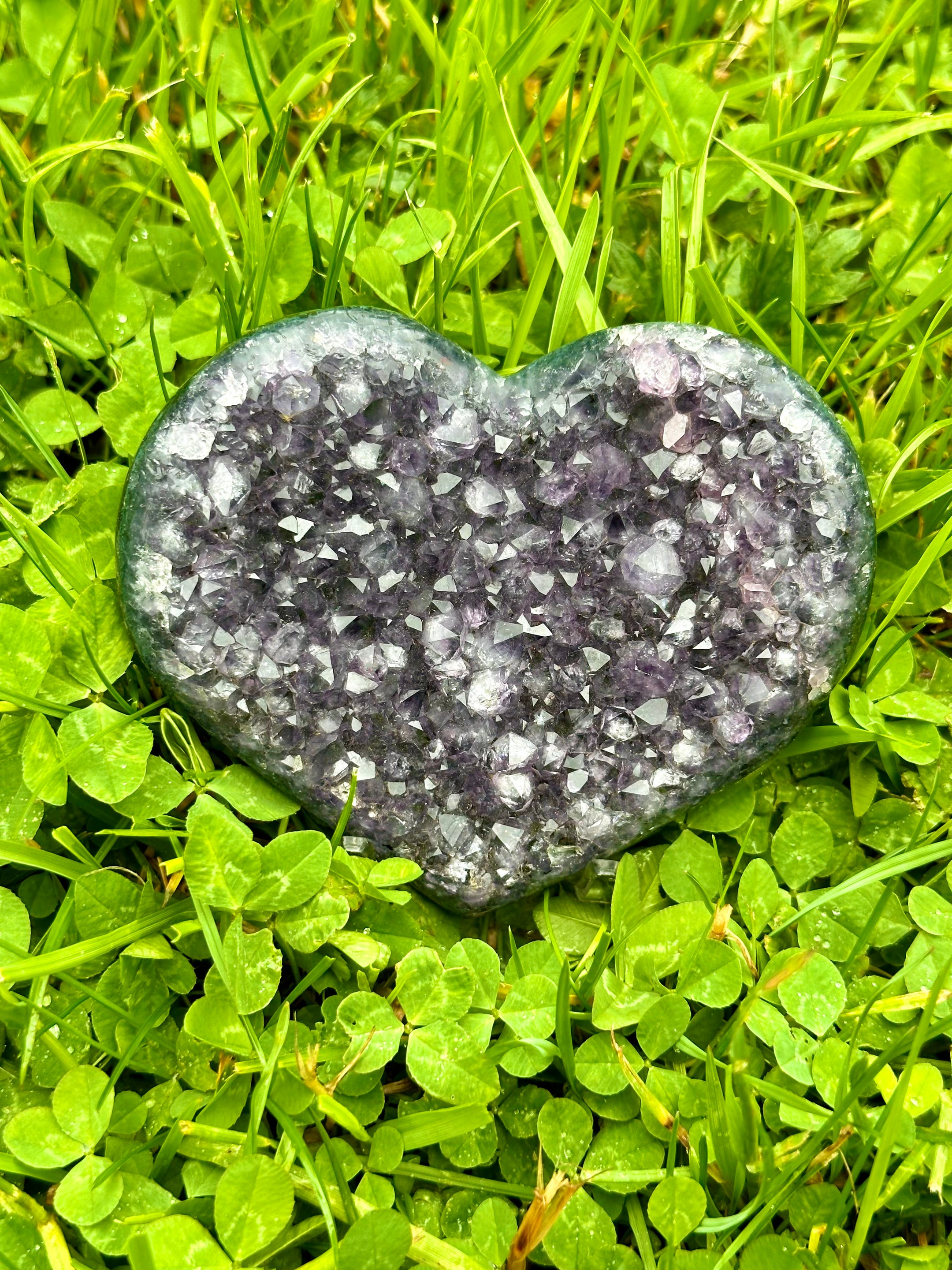 Stunning A Grade Amethyst Heart Cluster from Brazil - High Quality Amethyst Crystal for Healing, Home Decor, and Meditation - The Celestial Boutique