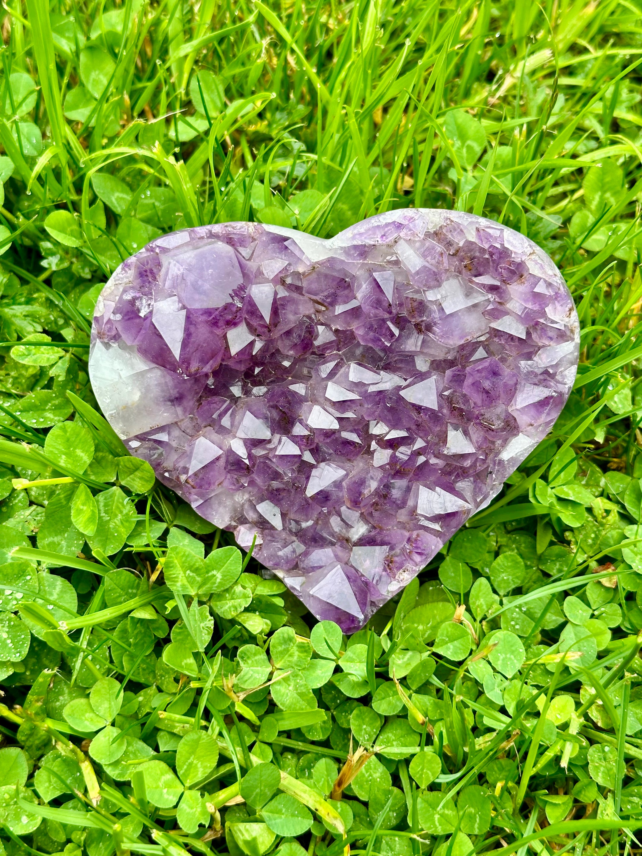 Stunning A Grade Amethyst Heart Cluster from Brazil - High Quality Amethyst Crystal for Healing, Home Decor, and Meditation - The Celestial Boutique