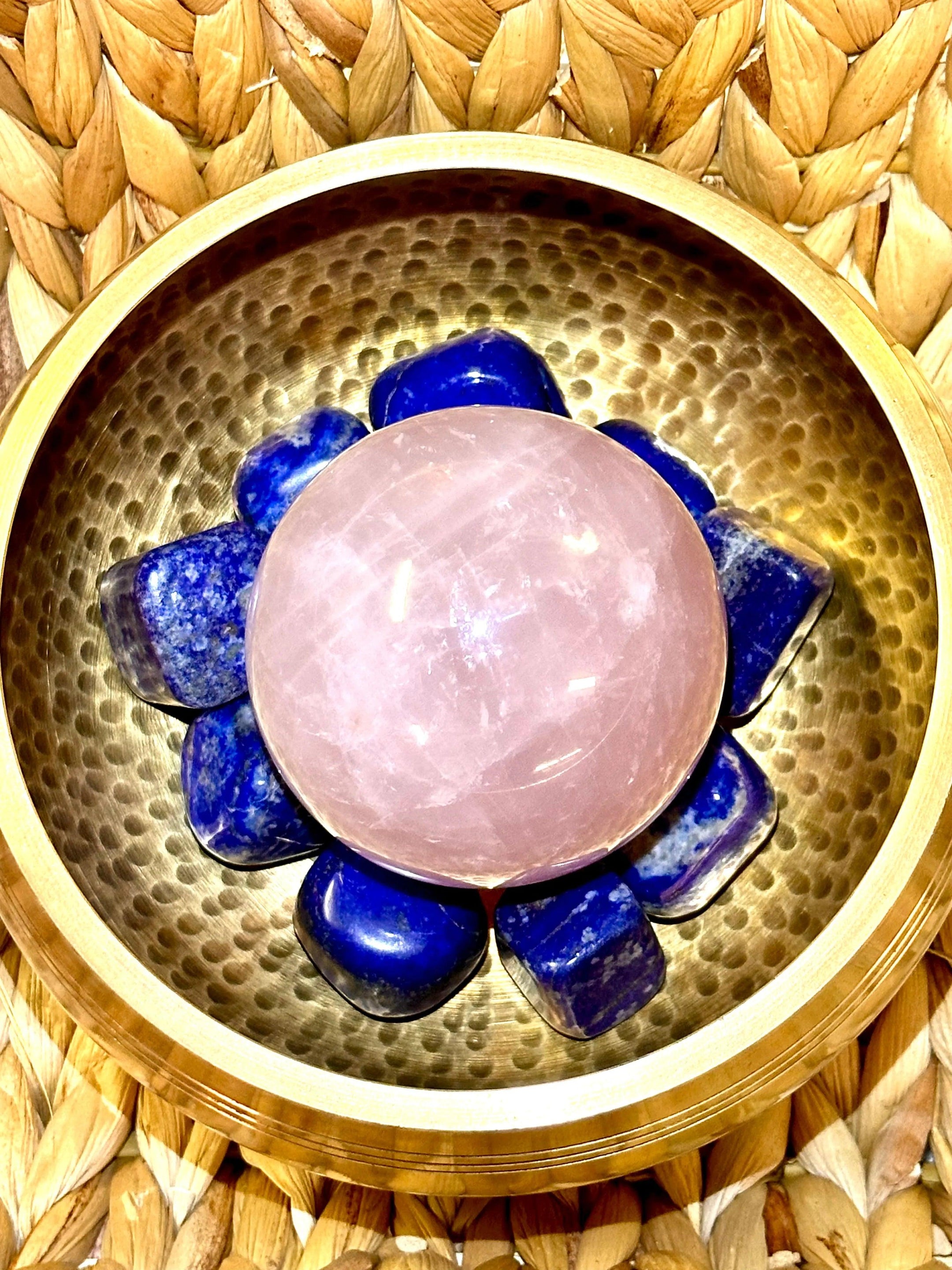 Beautiful and Authentic Large Rose Quartz Sphere from Brazil with Stand 76mm, A++ Quality - The Celestial Boutique