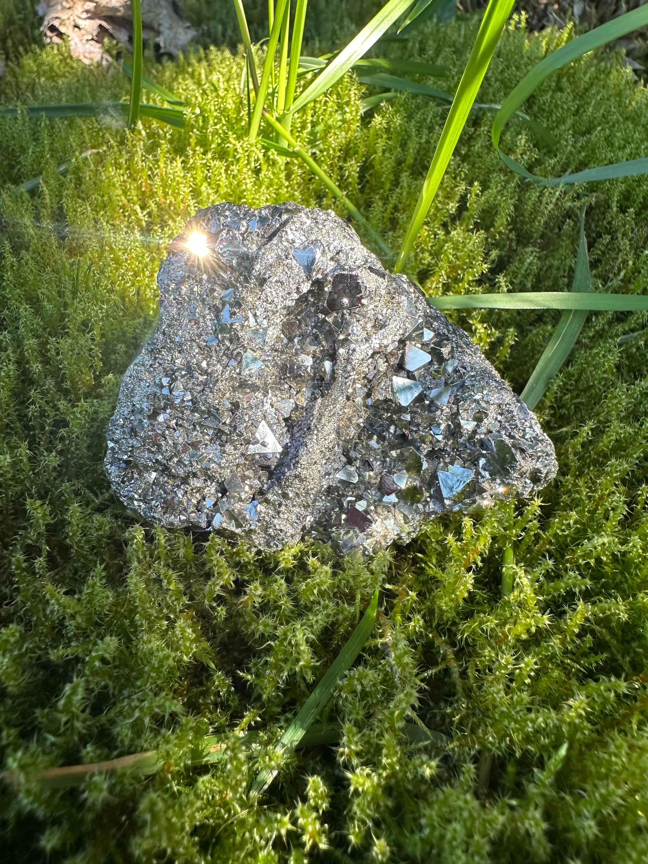 Stunning A Grade Pyrite Cluster from Brazil - High Quality Cubic Pyrite Crystal for Healing, Home Decor, and Meditation - The Celestial Boutique