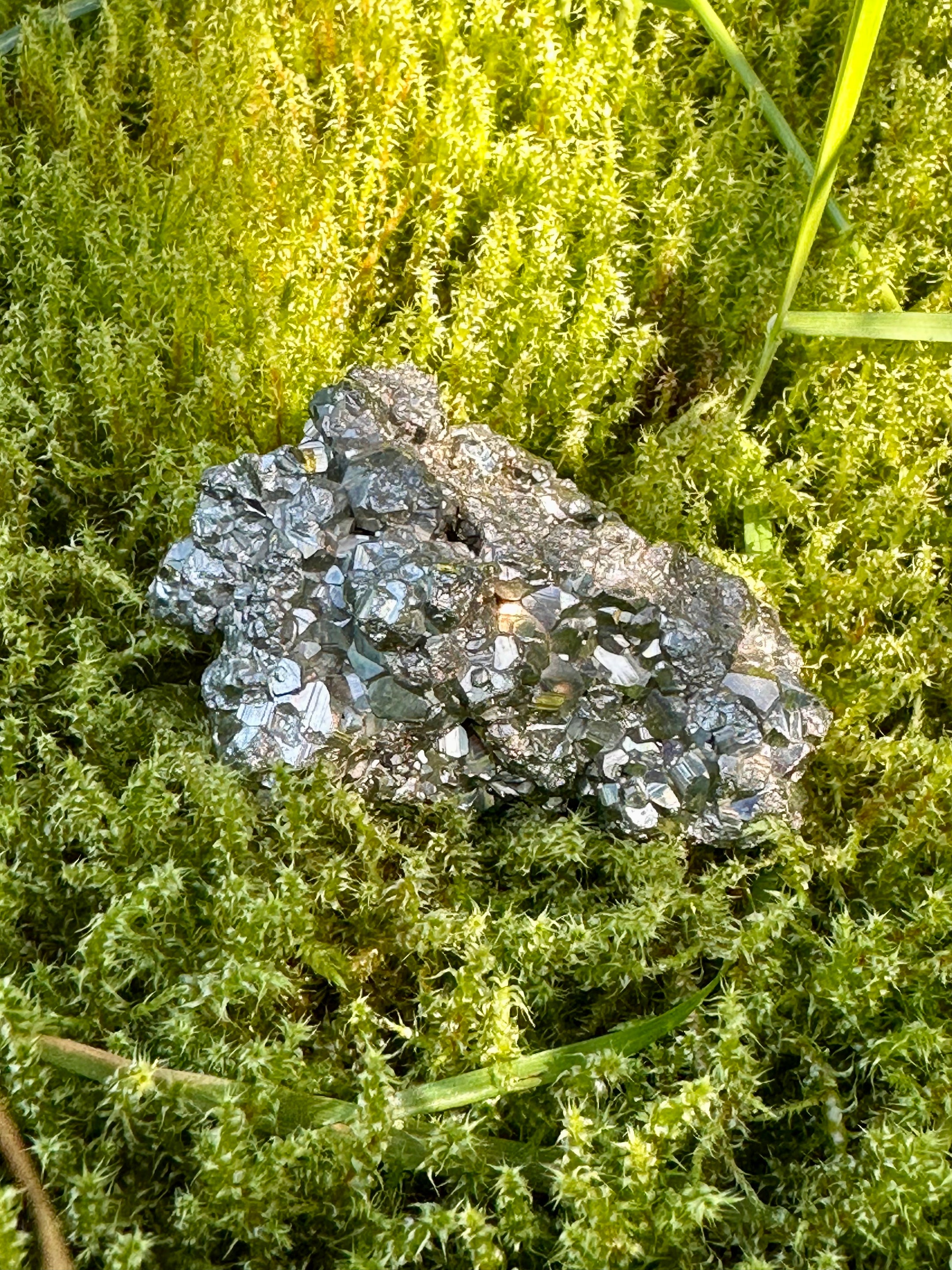 Stunning A Grade Pyrite Cluster from Brazil - High Quality Cubic Pyrite Crystal for Healing, Home Decor, and Meditation - The Celestial Boutique