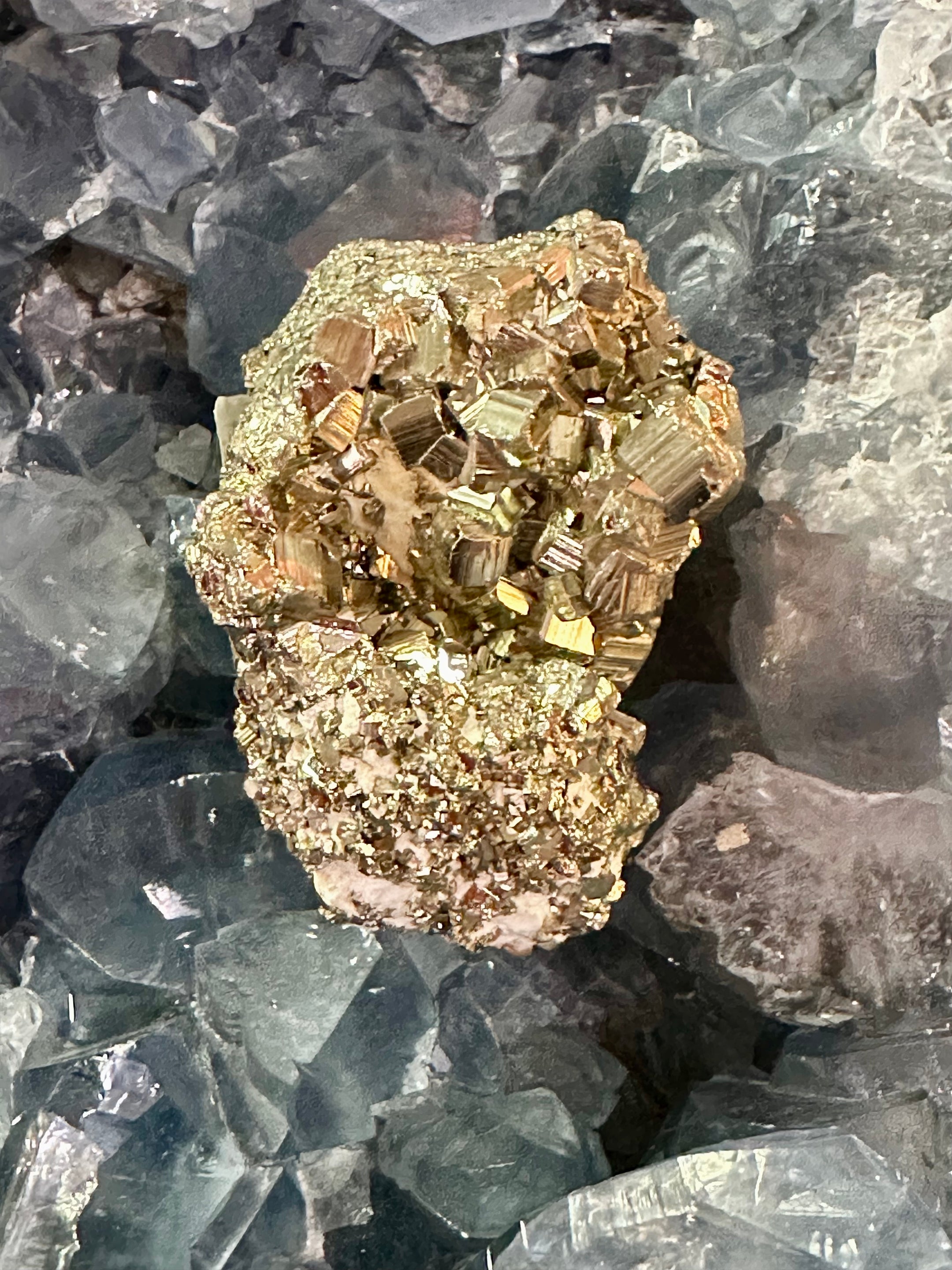 Stunning A Grade Pyrite Cluster from Brazil - High Quality Cubic Pyrite Crystal for Healing, Home Decor, and Meditation - The Celestial Boutique