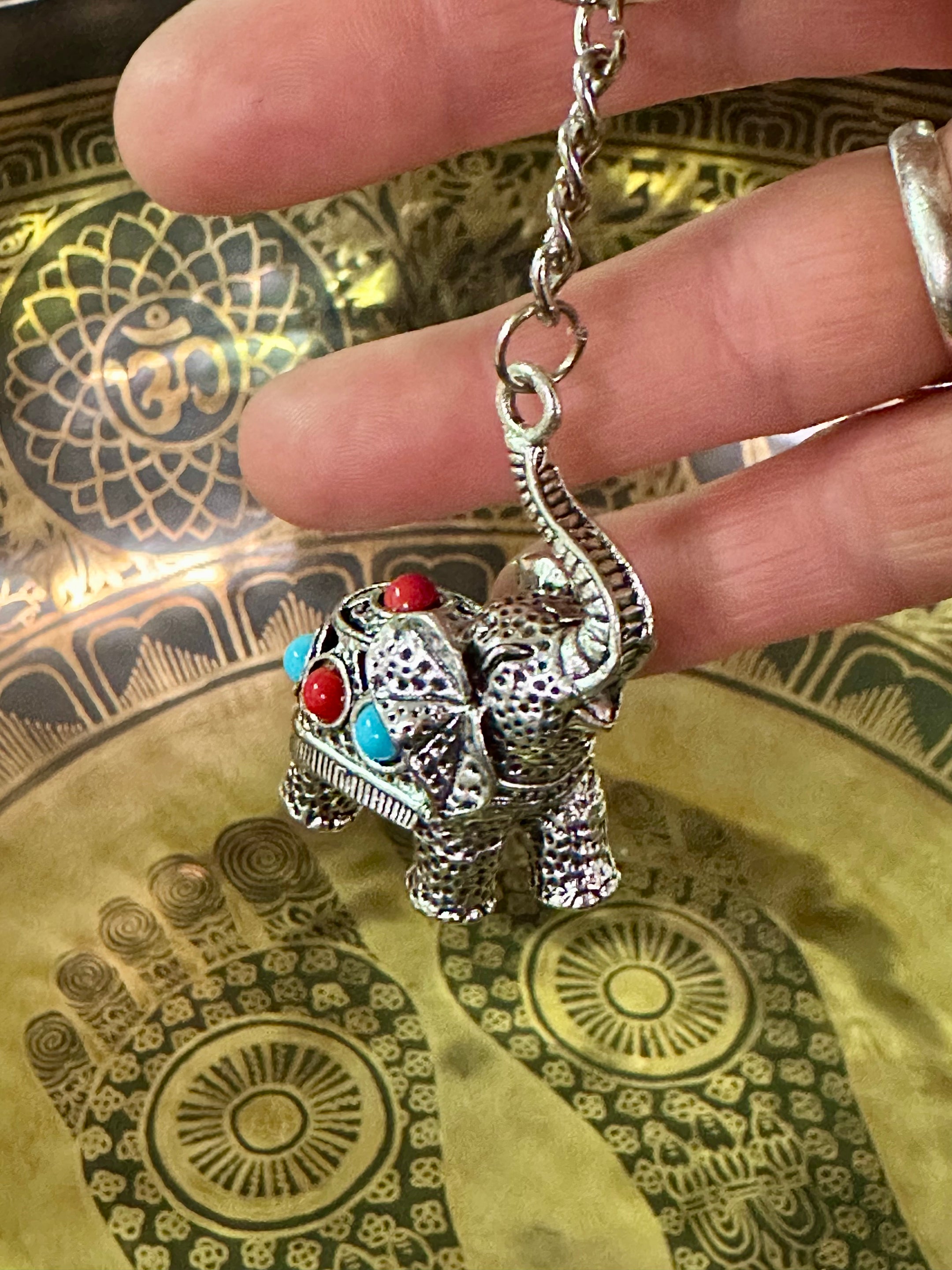 Handmade Tibetan Keychains, High Quality imported from Nepal, Joyful Elephant, Prayer wheel, and Praying Buddha - The Celestial Boutique