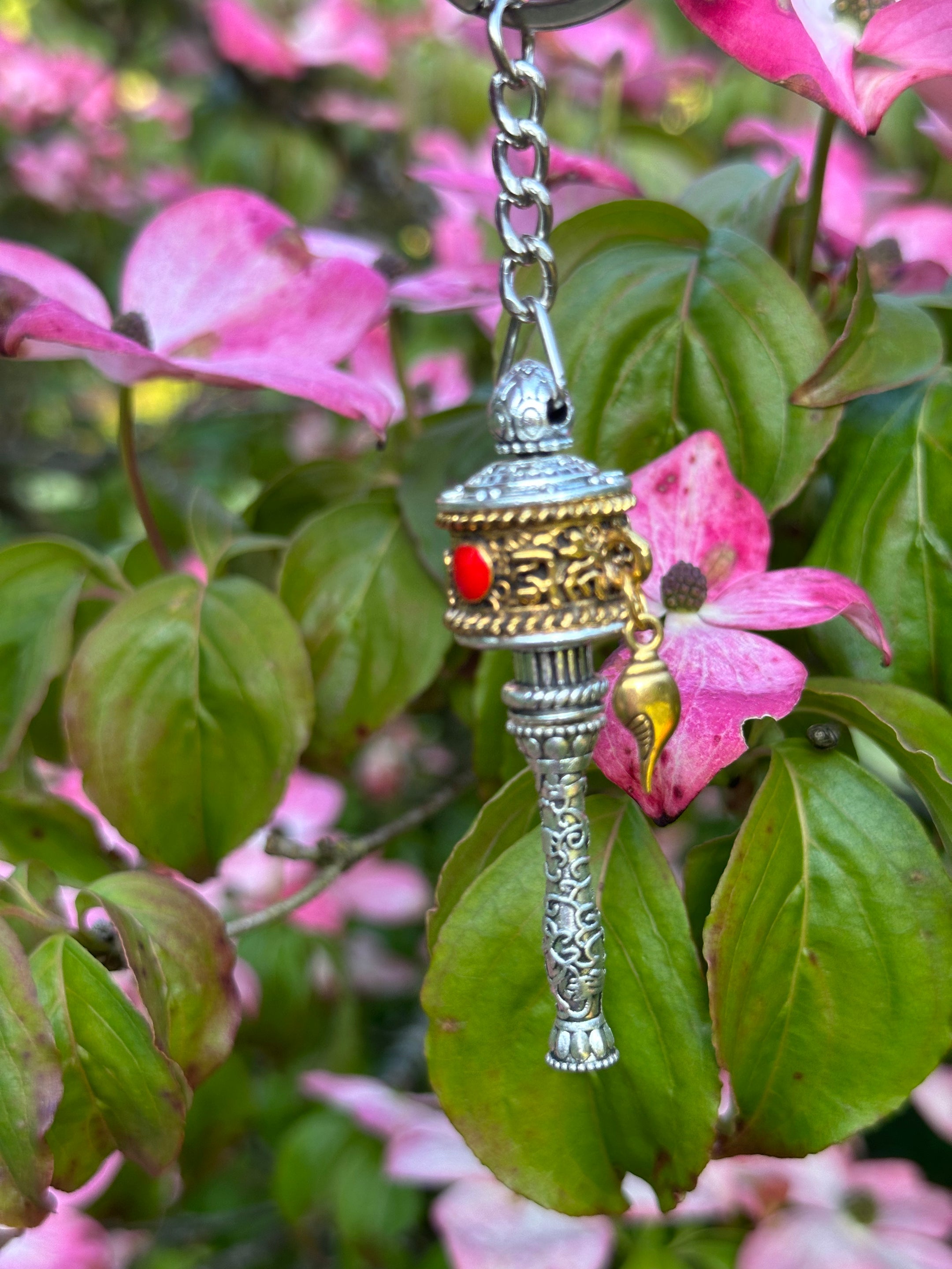 Handmade Tibetan Keychains, High Quality imported from Nepal, Joyful Elephant, Prayer wheel, and Praying Buddha - The Celestial Boutique