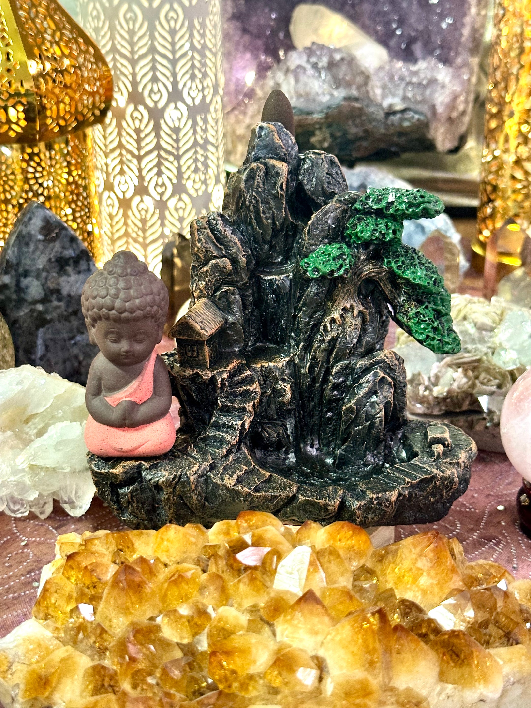 Buddha Waterfall Resin Backflow Incense Burner, Aromatherapy Ornament, Beautiful and cool - The Celestial Boutique