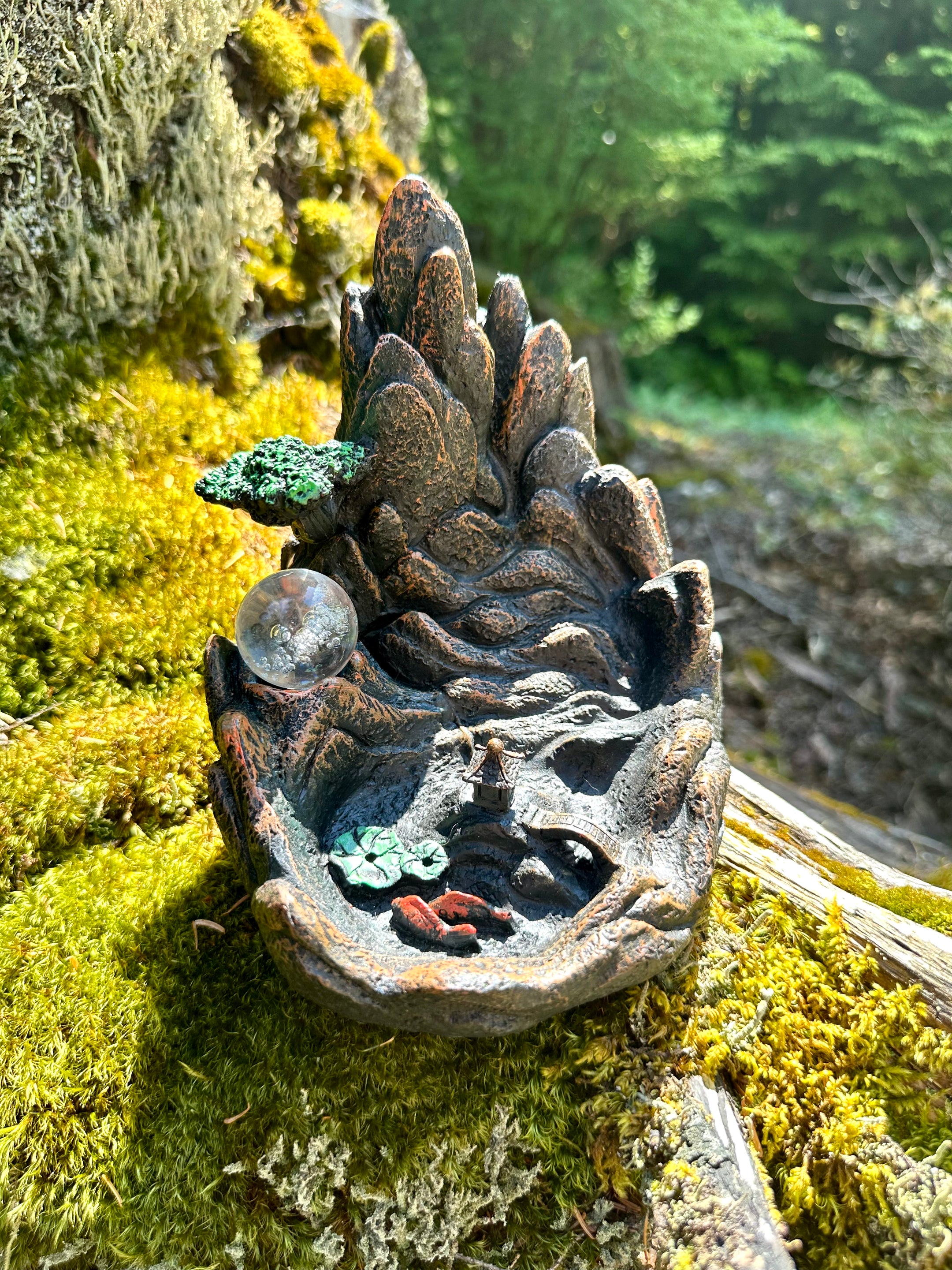 Mystical Ball Resin Waterfall Backflow Incense Burner, Aromatherapy Ornament, Beautiful and cool - The Celestial Boutique