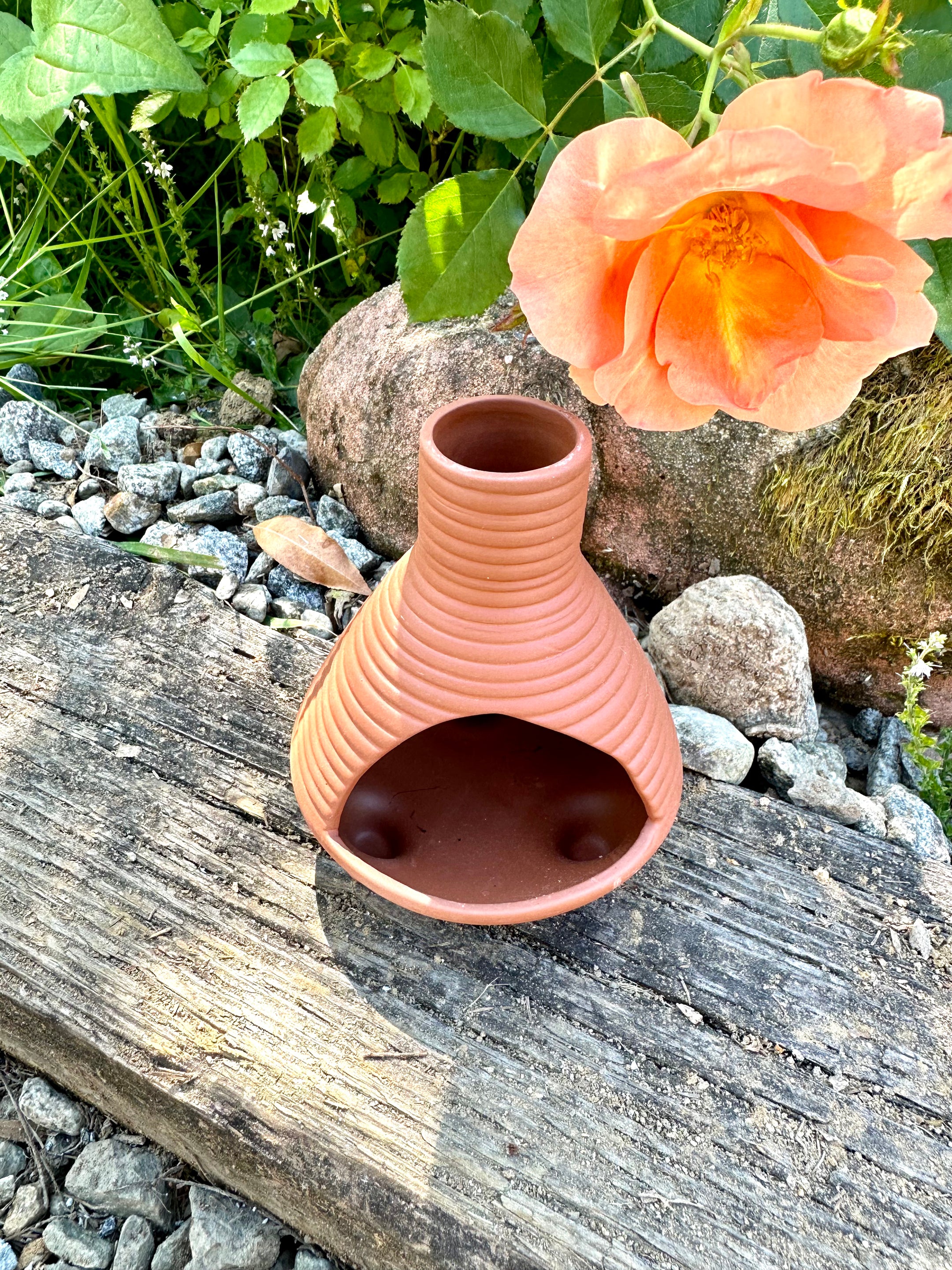 Palo Santo Ceramic Chimney Incense Burner - Beautiful and High-Quality Smudge Burner, Mid century modern - The Celestial Boutique