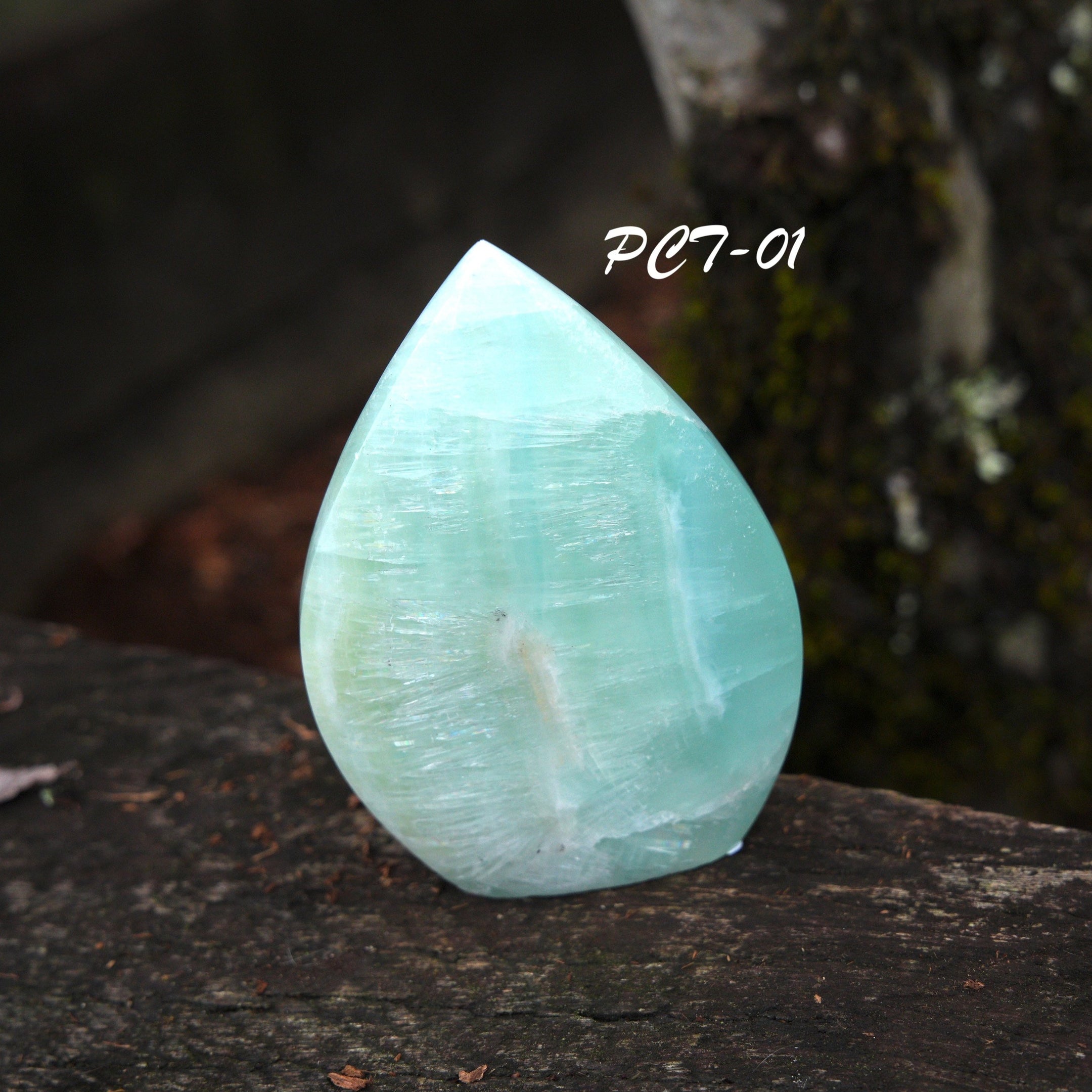 Beautiful Pistachio Calcite Gemstone Leaf Carving – Handcrafted with Calming Properties, Various Options